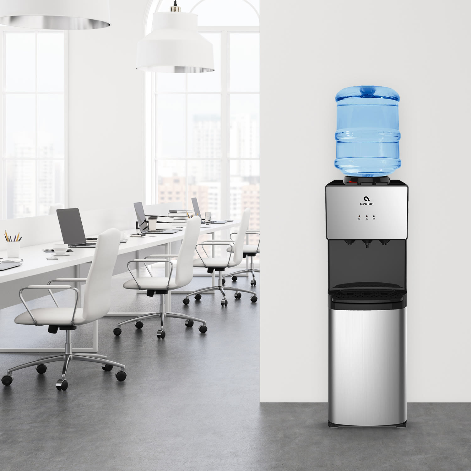 Avalon Top Loading Water Cooler Dispenser - 3 Temperature, Child Safety Lock, Innovative Design, UL/Energy Star Approved- Stainless Steel - Image 4