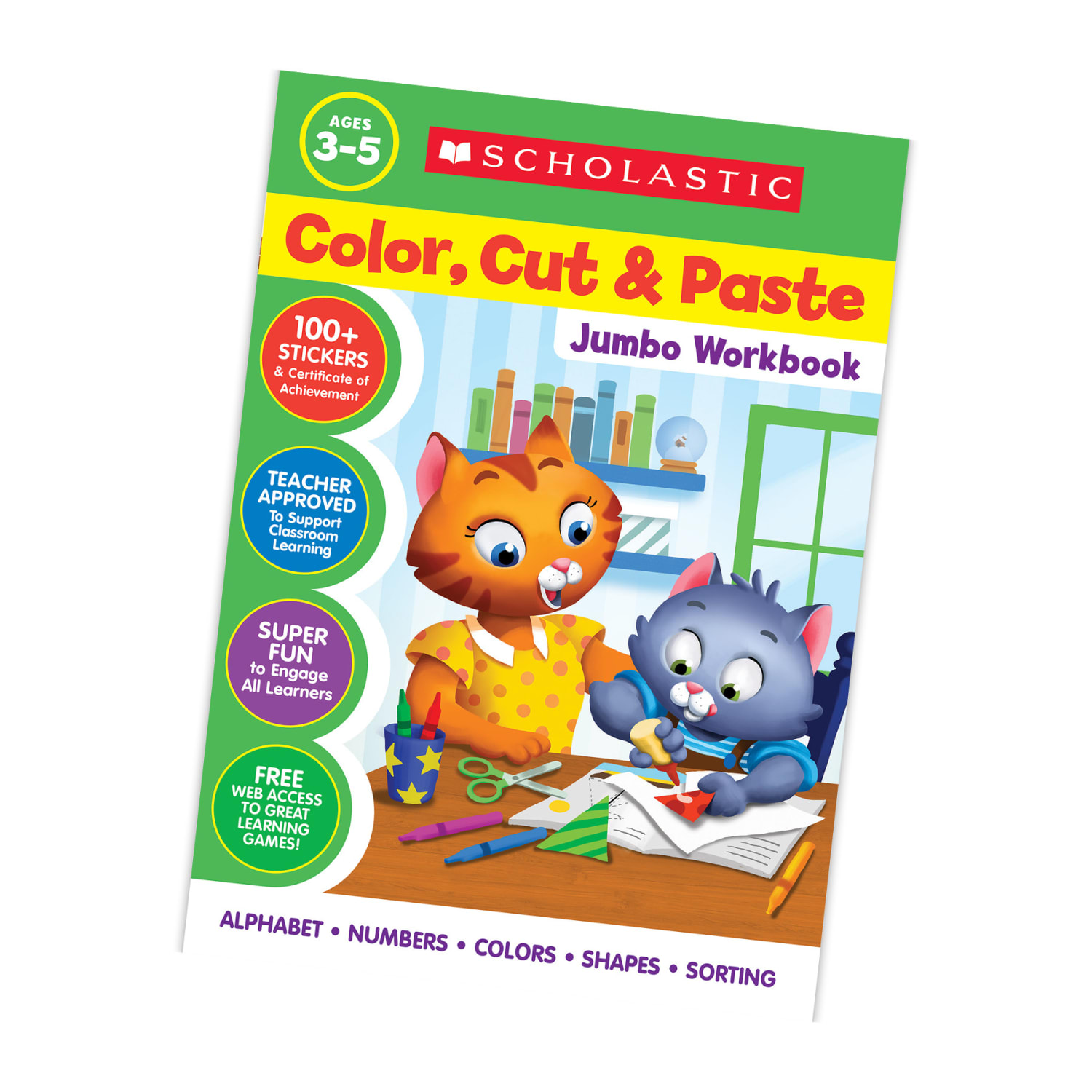 Scholastic Color, Cut & Paste Jumbo Workbooks, Grades Pre-K To K, Bundle Of 3 Books - Image 4