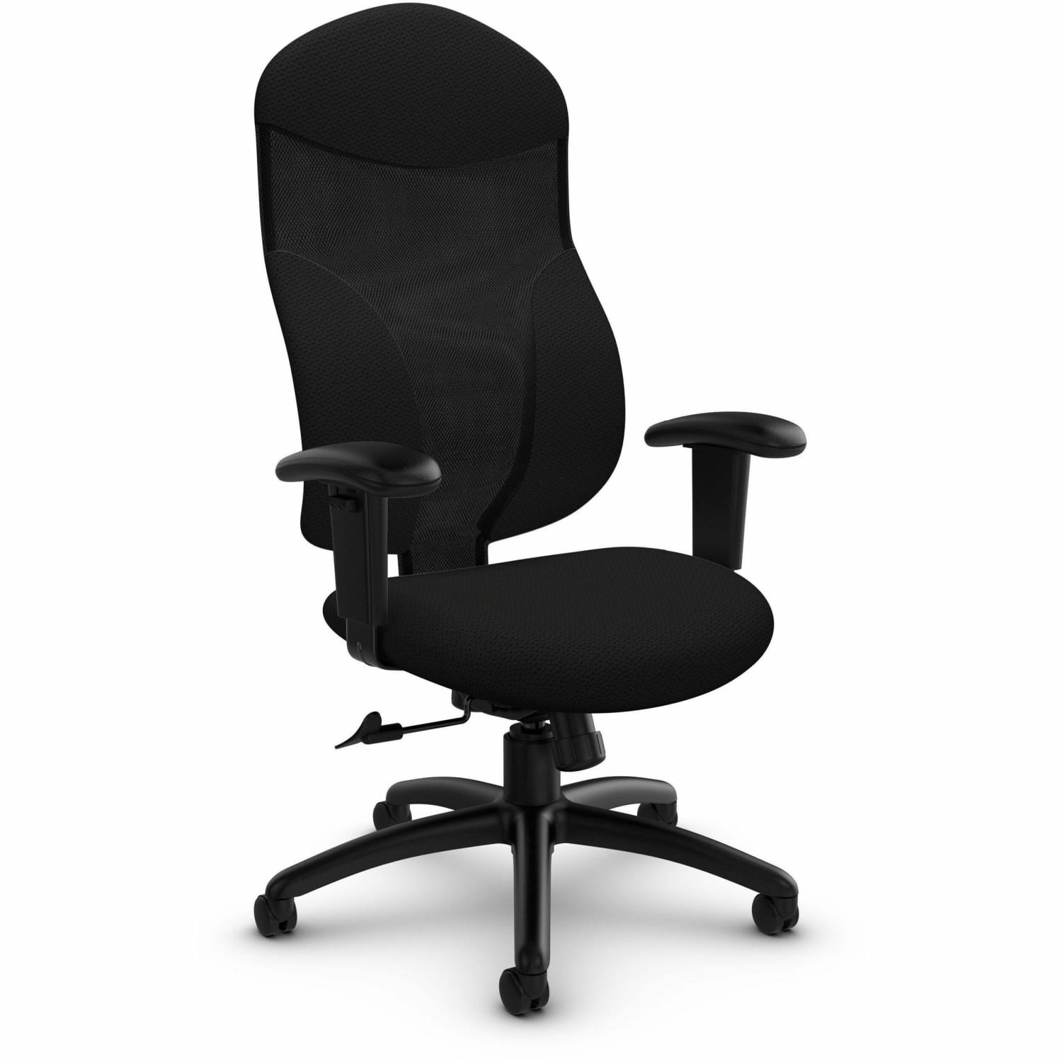 Global Tye High Back Fabric Tilter Chair 45 12inH x 25inW x 26inD Black PopularChairscom
