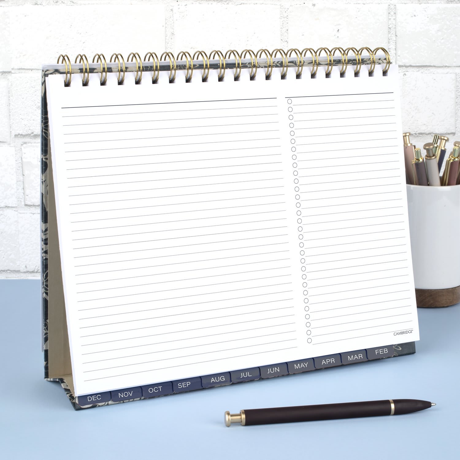 Mead Cambridge Denim Blooms 2027 Monthly Planner and Notes, Large, 8 1/2in x 11in - Image 4