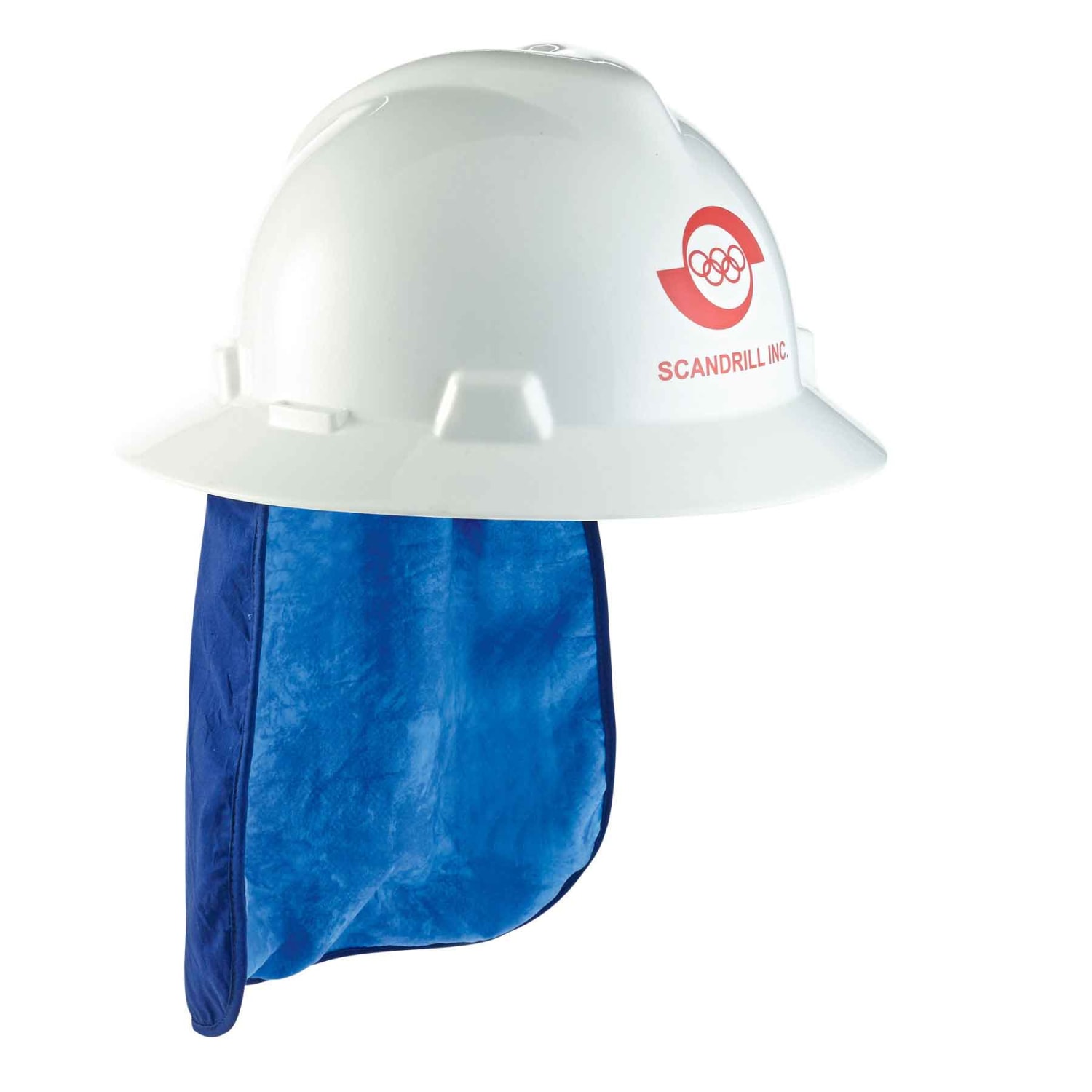 Ergodyne Chill-Its 6717CT Evaporative Cooling Hard Hat Neck Shades With Cooling Towel, One Size, Blue, Pack Of 6 Neck Shades - Image 3