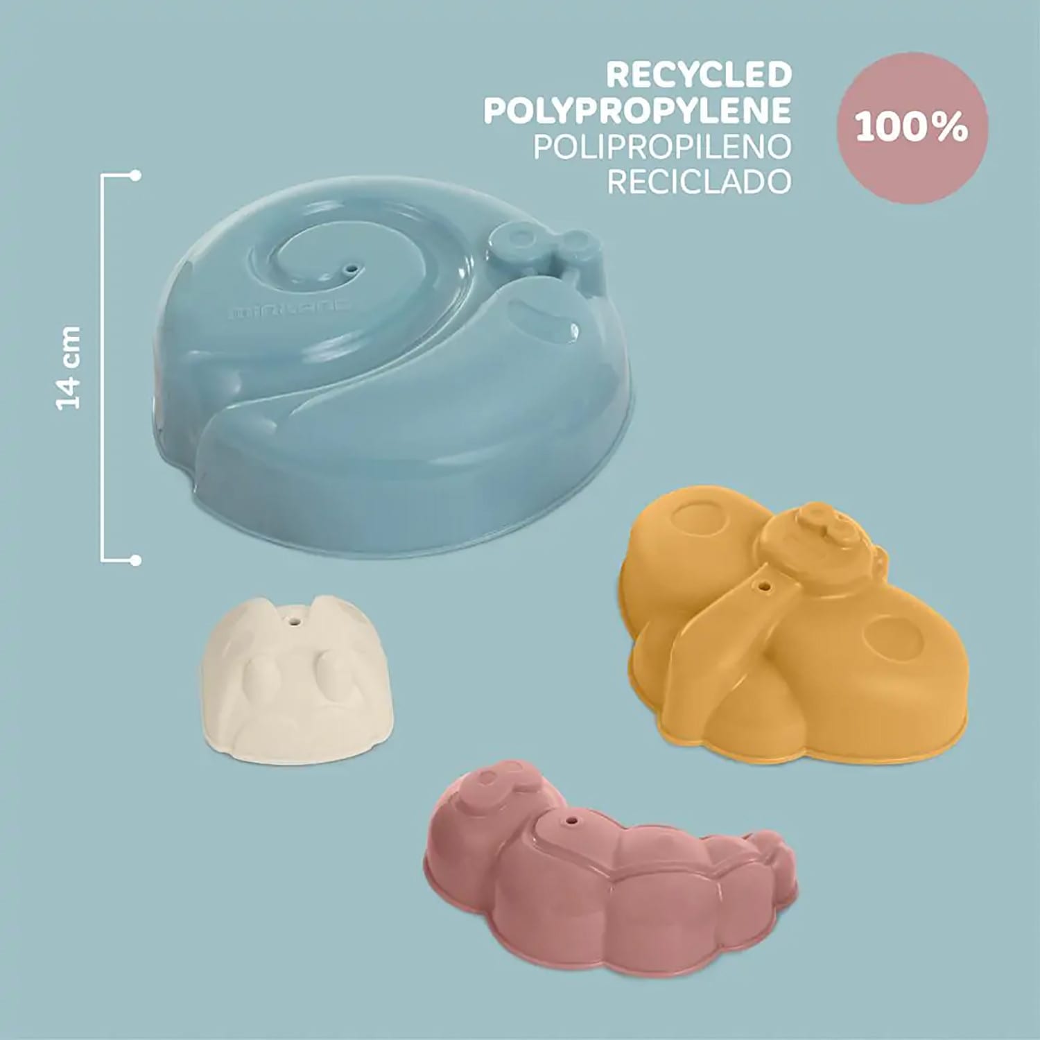 Miniland ECO Sand Molds, Assorted Colors, 4 Pieces Per Pack, Set Of 2 Packs - Image 4