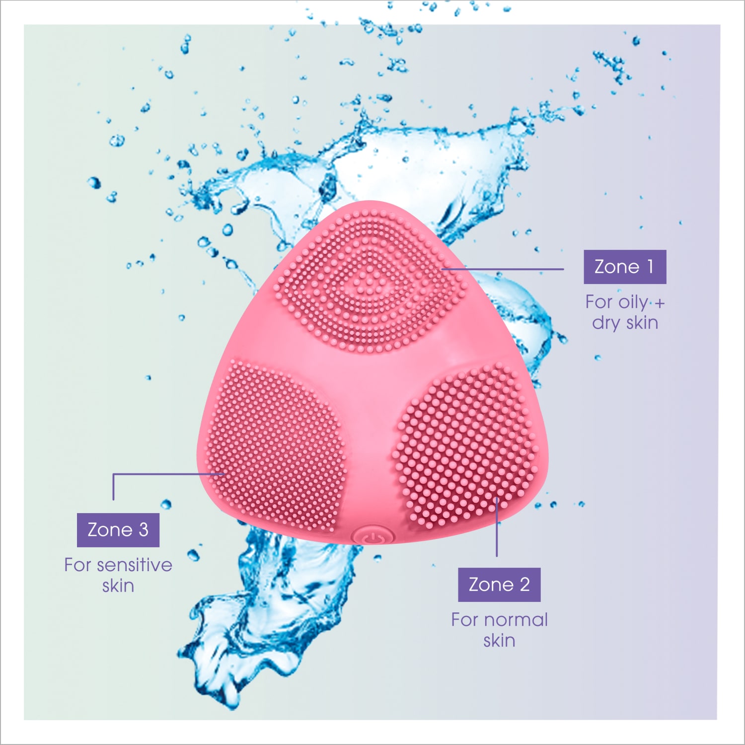 Conair True Glow Skinpod Silicone Cleansing Facial Brush, 3-7/8inH x 3-7/8inW x 3-7/8inD, Pink - Image 4