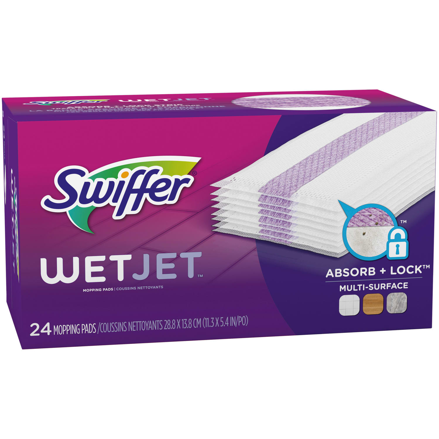 Swiffer WetJet System Refill Cloths, 14in x 3in, 24 Cloths Per Pack, Box Of 4 Packs - Image 3