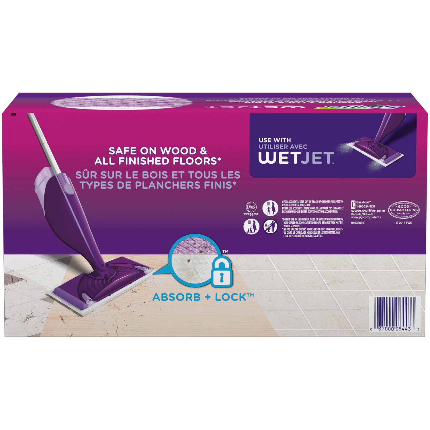 Swiffer WetJet System Refill Cloths, 14in x 3in, 24 Cloths Per Pack, Box Of 4 Packs - Image 4