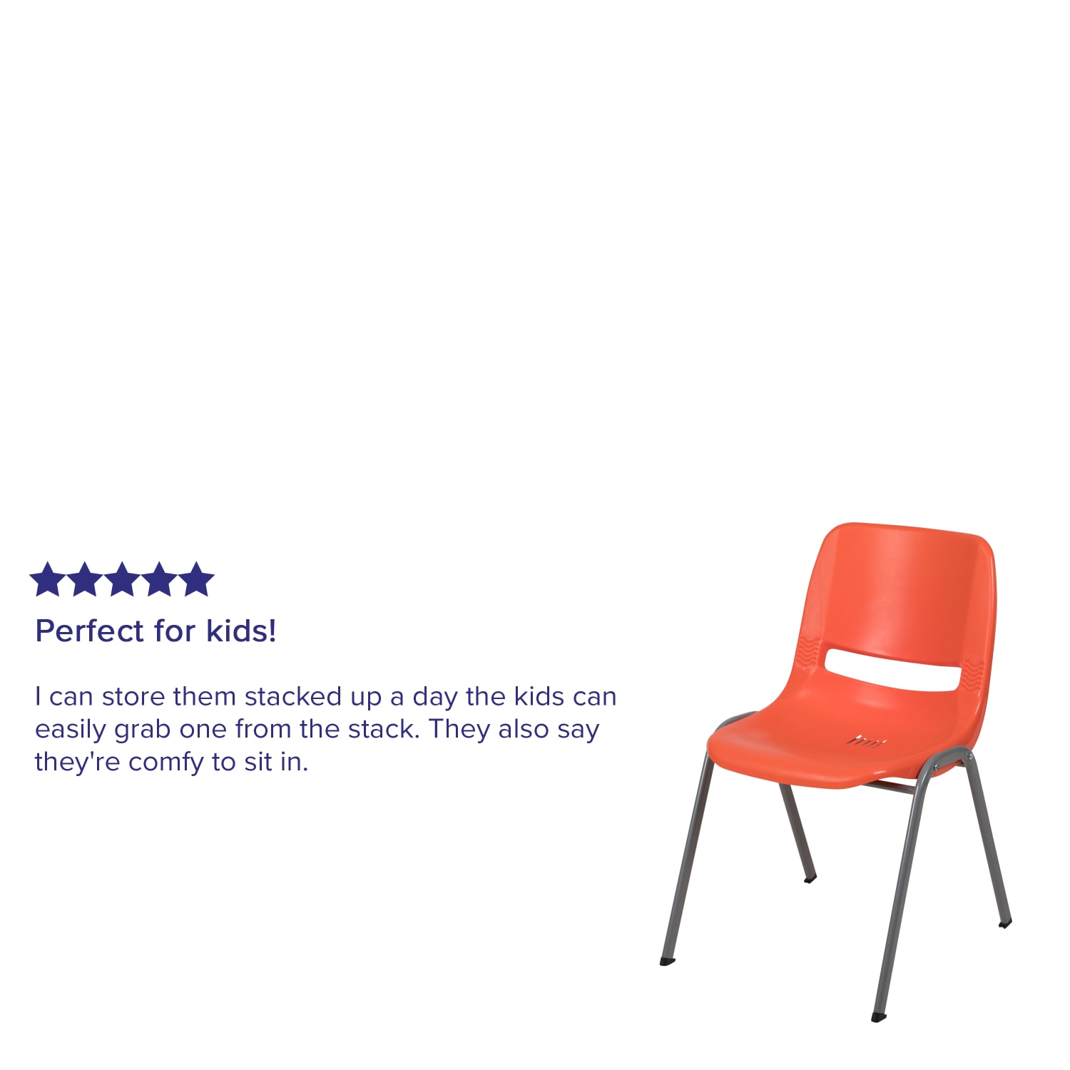 Flash Furniture HERCULES Series Ergonomic Shell Stack Chair, Orange - Image 5