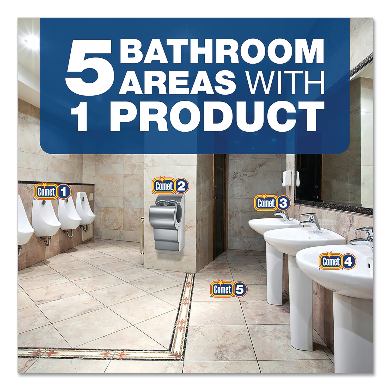 Comet Disinfecting Bathroom Cleaner, 32 Oz, 4 Spray Triggers Per Case, Case Of 8 Bottles - Image 6