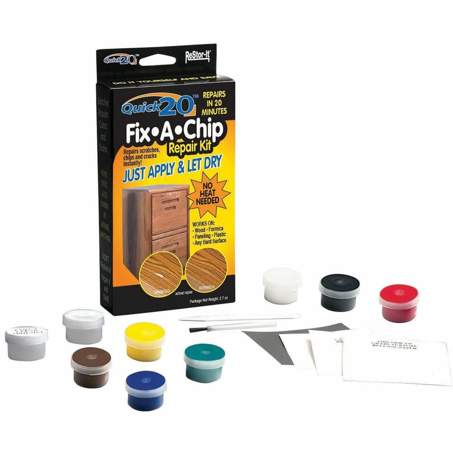 ReStor-it Quick20 Fix-A-Chip Repair Kit, 7 Intermixable Colors, Mixing Cup, Applicator, Color Mixing Guide - Image 3