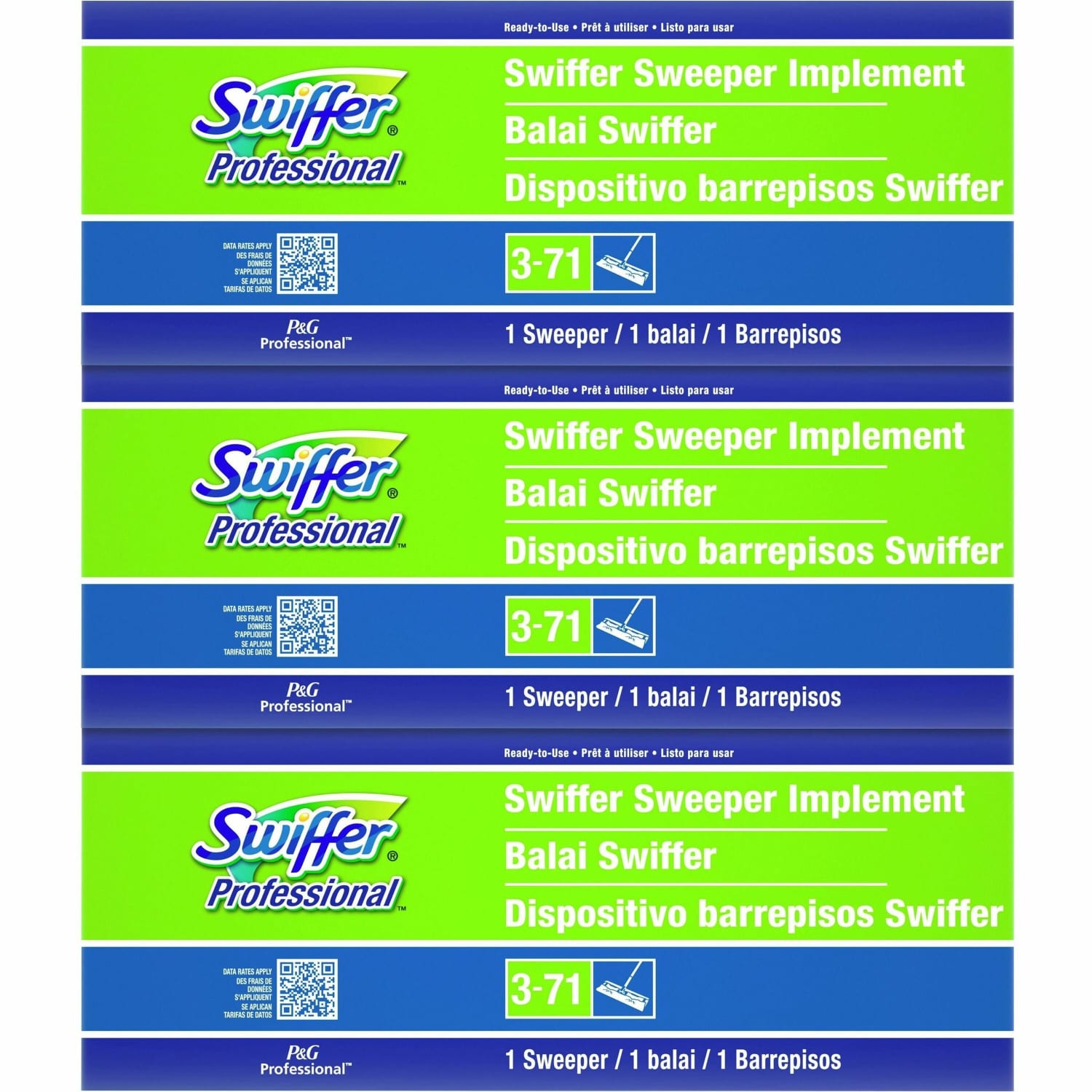 Swiffer Sweeper - 10in Head - Swivel Head, Lightweight - 3 / Carton - Green