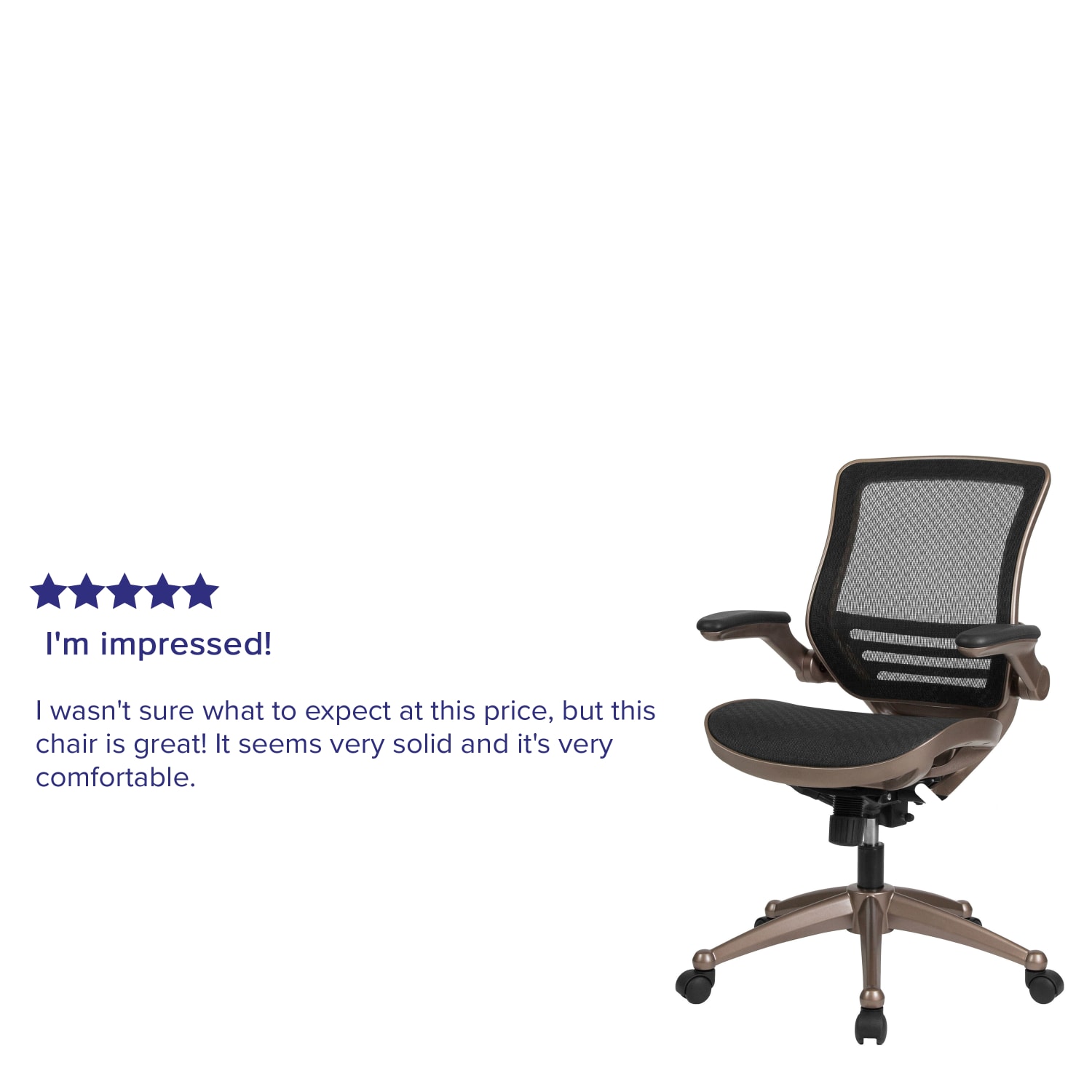 Flash Furniture Mesh Mid Back Executive Office Chair BlackGold PopularChairscom