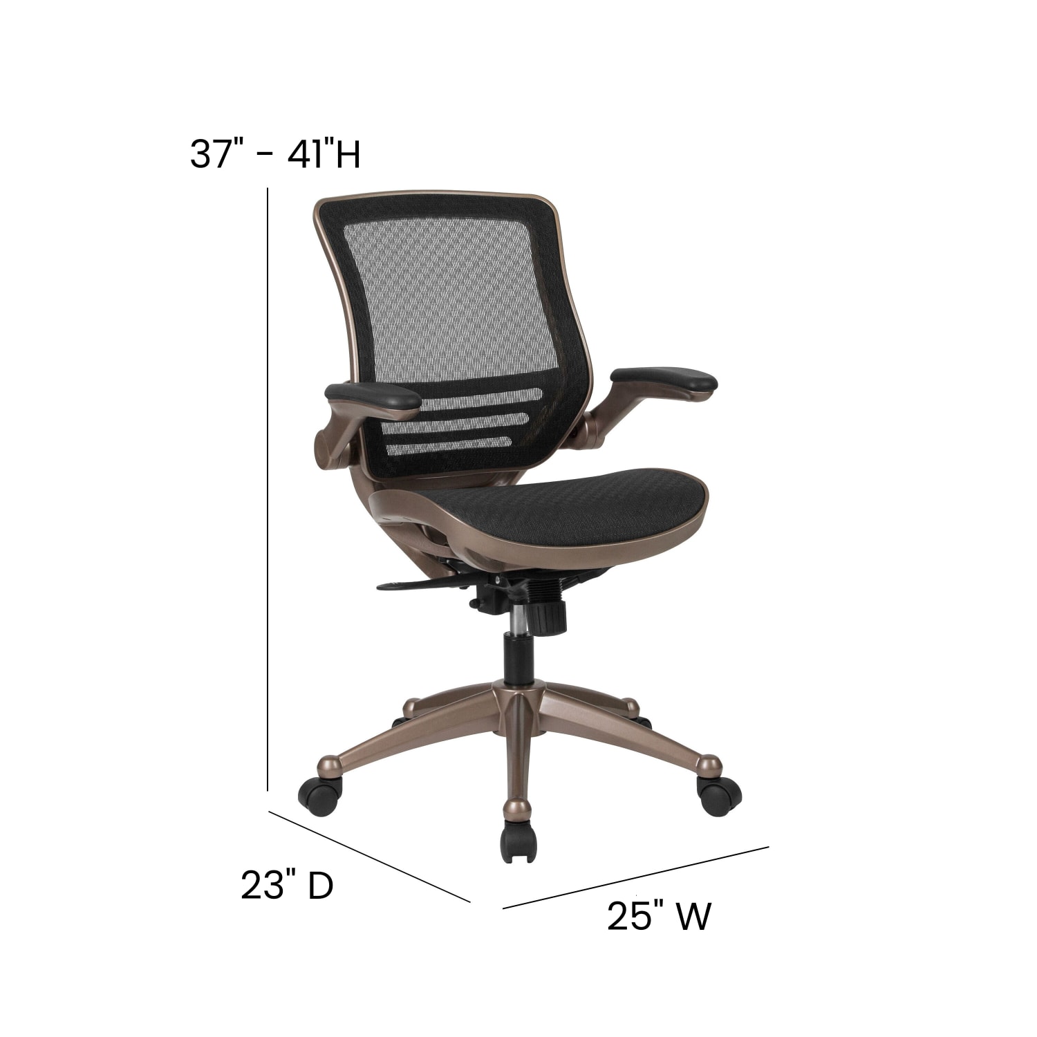 Flash Furniture Mesh Mid Back Executive Office Chair BlackGold PopularChairscom