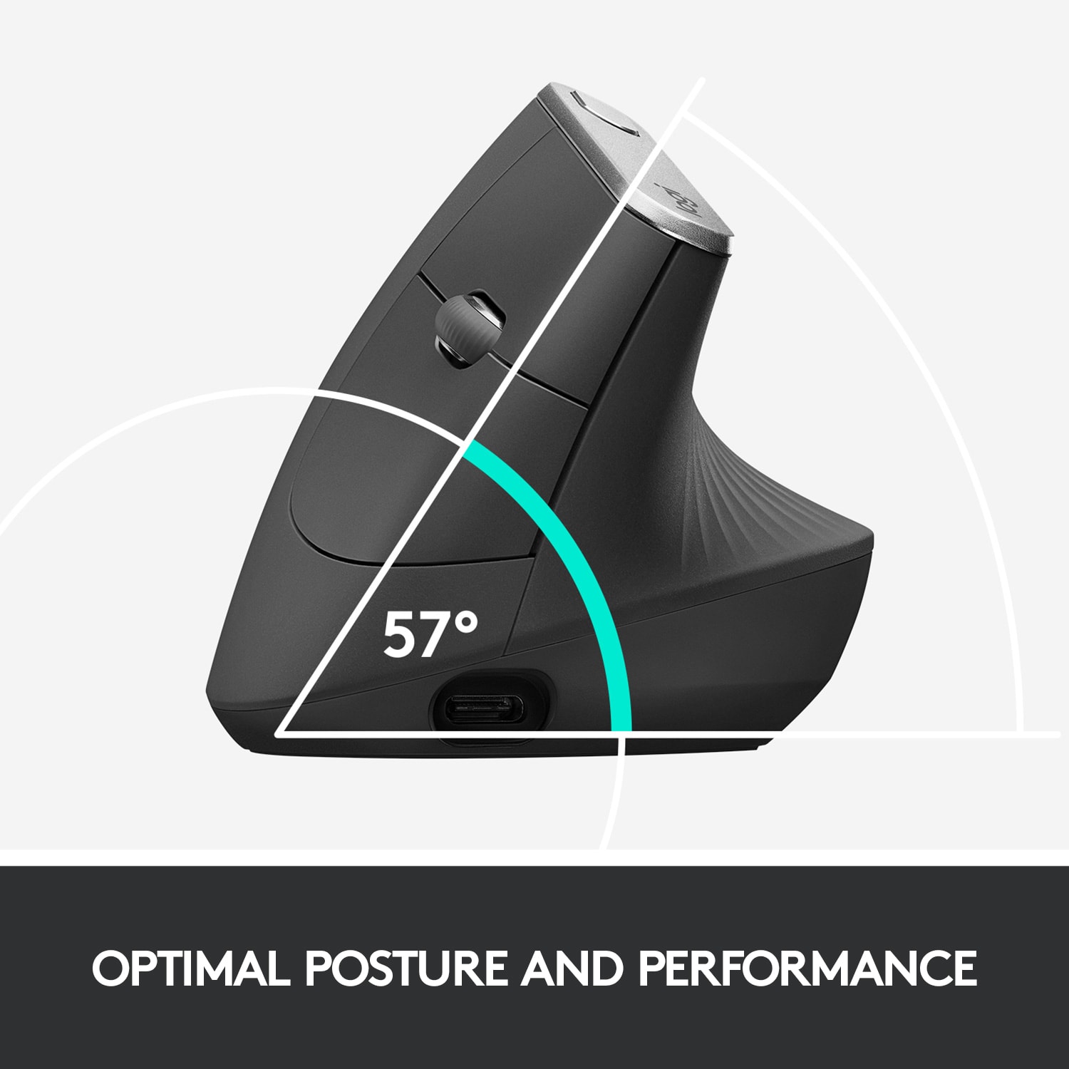 Logitech MX Vertical Advanced Ergonomic Wireless Mouse, Control and Move Content Between 3 Windows and Apple Computers, Graphite - 910-005447 - Image 4