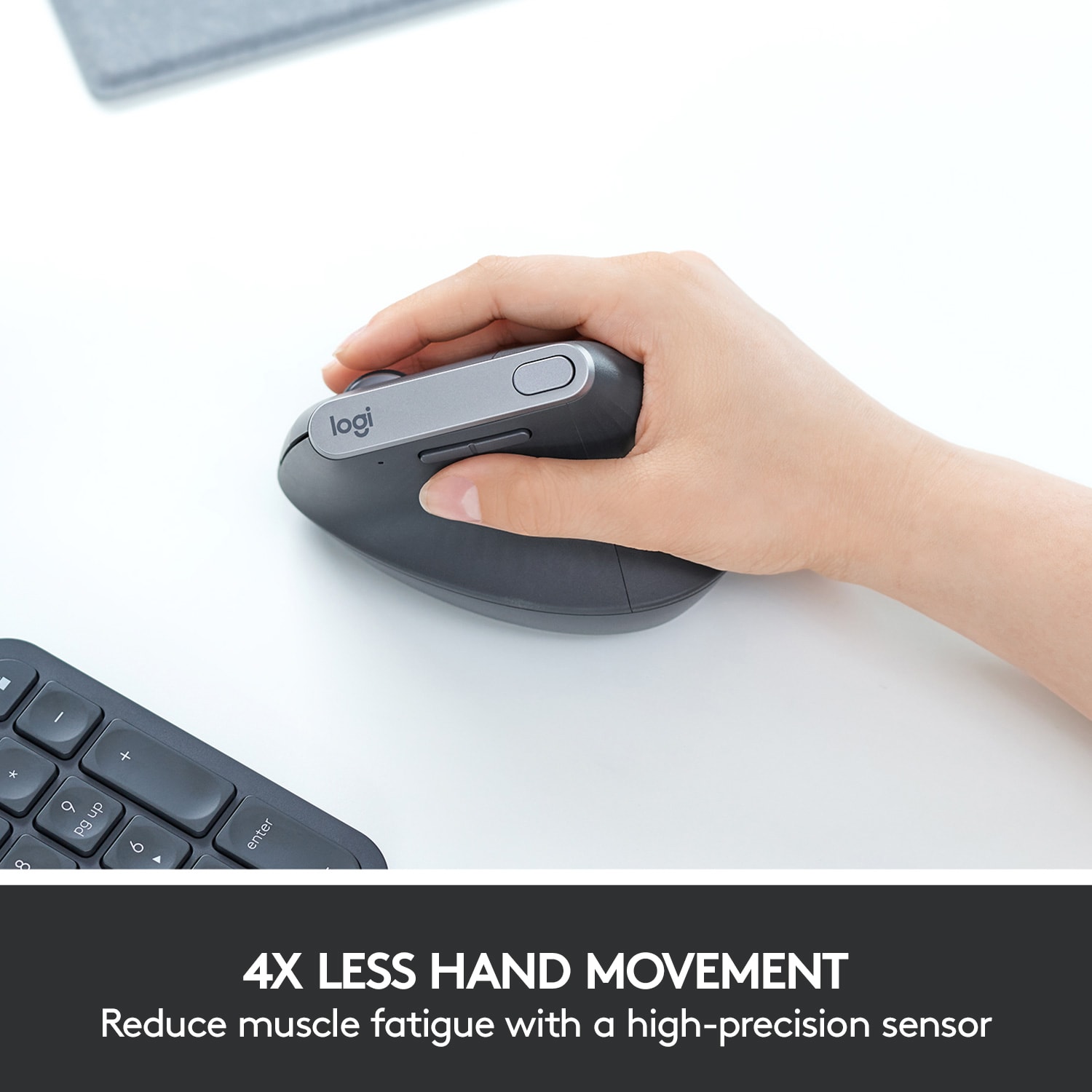 Logitech MX Vertical Advanced Ergonomic Wireless Mouse, Control and Move Content Between 3 Windows and Apple Computers, Graphite - 910-005447 - Image 6