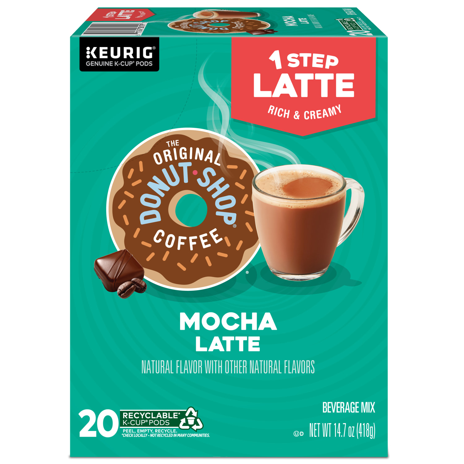 The Original Donut Shop One Step Mocha Latte Keurig Single-Serve K-Cup Pods, 20 Pods Per Pack, Case Of 4 Packs - Image 4