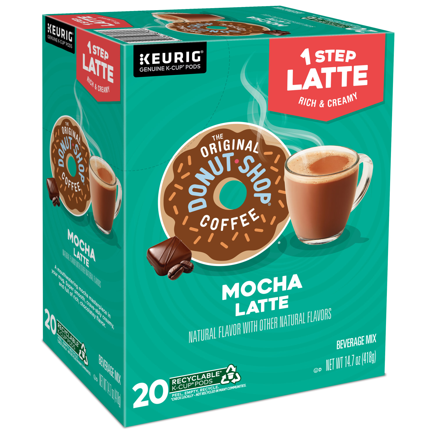 The Original Donut Shop One Step Mocha Latte Keurig Single-Serve K-Cup Pods, 20 Pods Per Pack, Case Of 4 Packs - Image 5