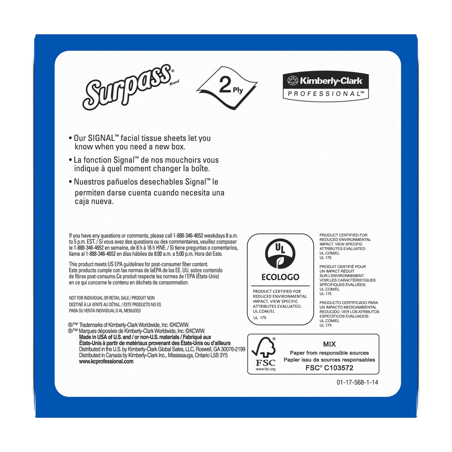 Surpass Facial Tissue, Unscented, 2-Ply, Upright Facial Tissue Cube Boxes for Business; 90 Sheets Per Box, Case of 36 Boxes - Image 6