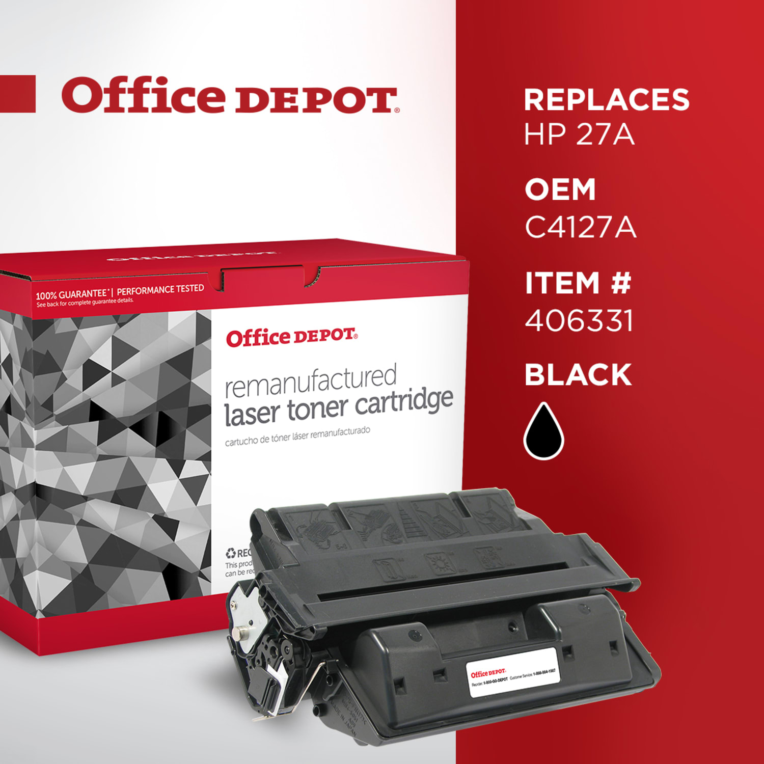 Office Depot Remanufactured Black Toner Cartridge Replacement For HP 27A, OD27A - Image 6