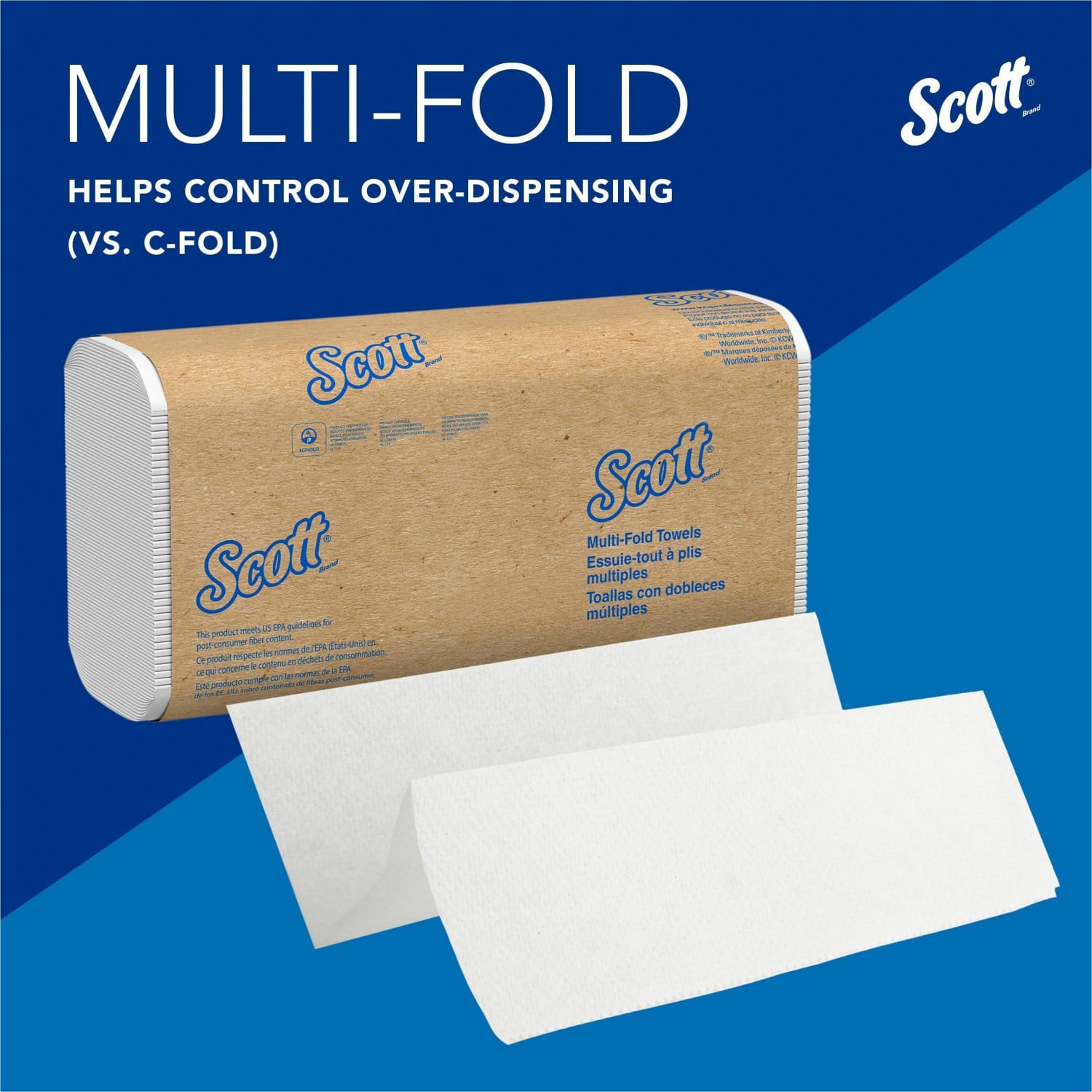 Scott Multifold Paper Towels with Absorbency Pockets - Multifold - 9.25in Width x 9.40in Length - Soft Wheat - Fiber - 250 Per Pack - 12 / Carton - Image 4
