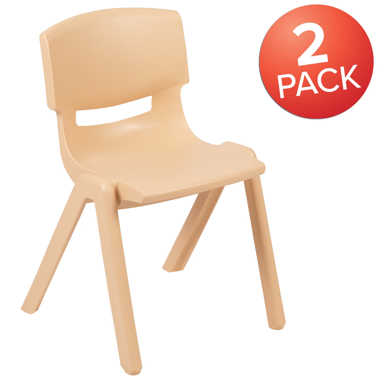 Flash Furniture Plastic Stackable School Chairs With 13 14in Seat Height Natural Set Of 2 Chairs PopularChairscom