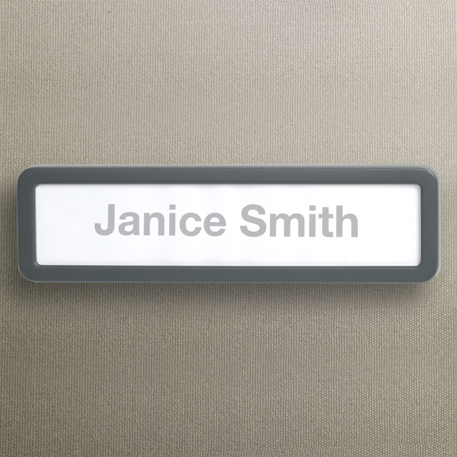 Office Depot Brand Cubicle Name Plate, 2 5/8in x 9 1/8in x 7/8in, 30% Recycled, Charcoal - Image 4