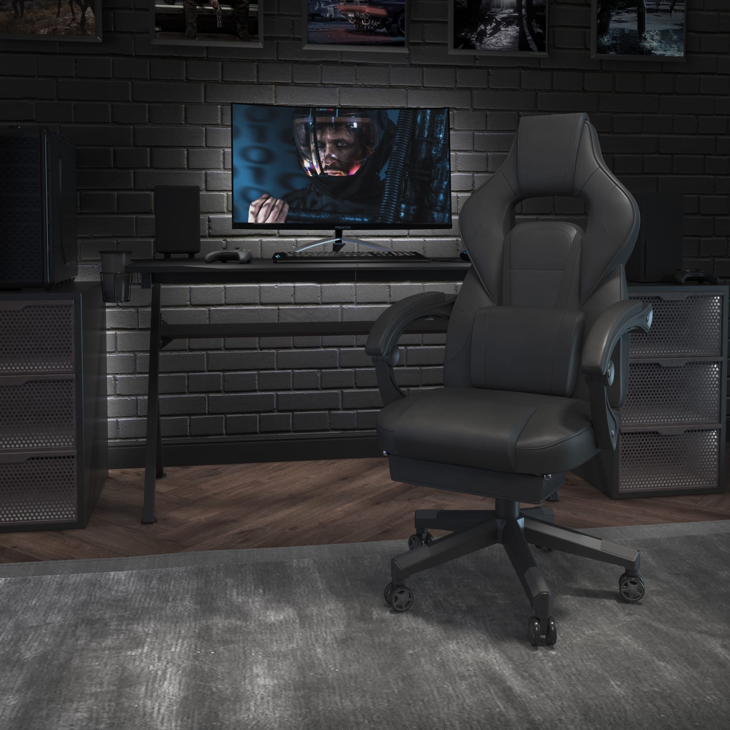 Flash Furniture X40 Gaming Chair With Fully Reclining Back And Arms Black PopularChairscom