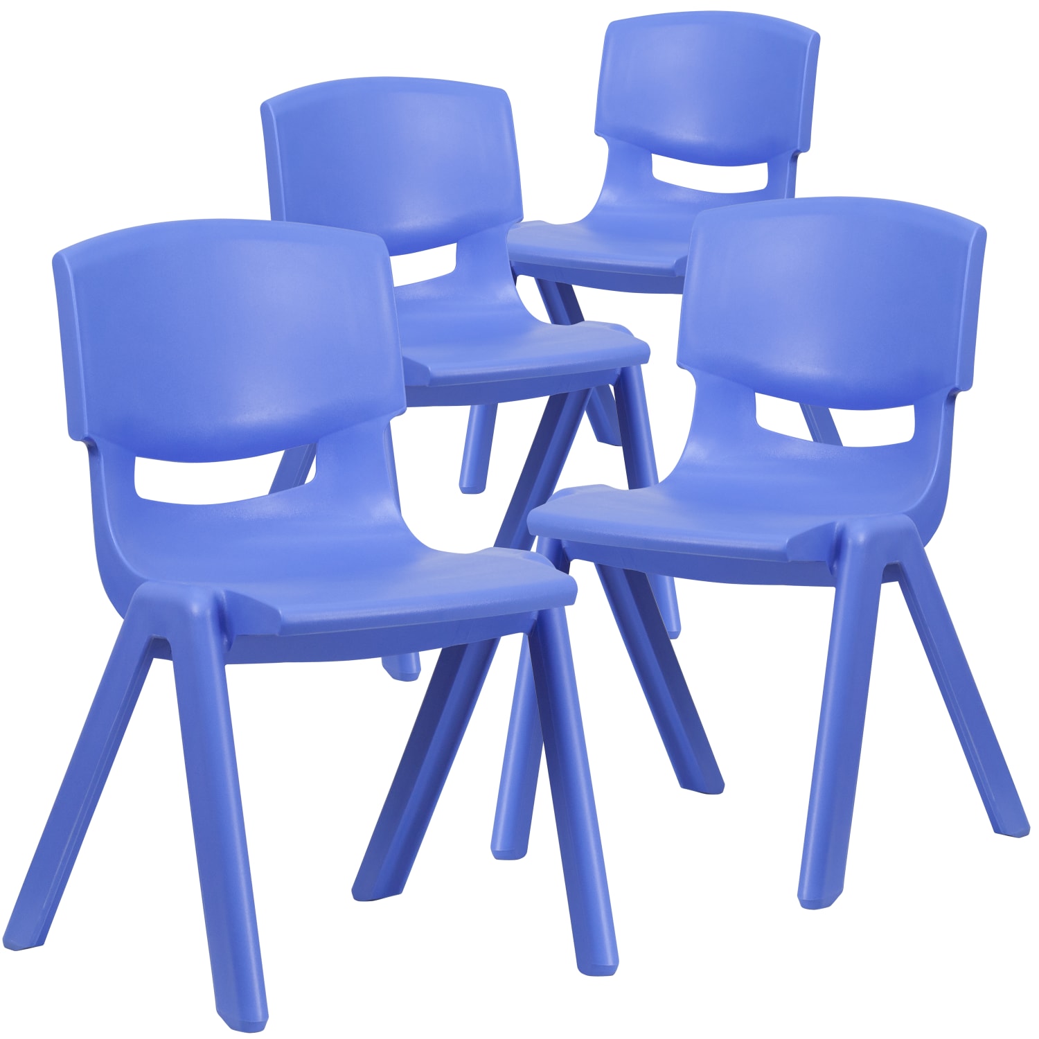 Flash Furniture Plastic Stackable School Chairs With 15.5in Seat Height, Blue, Set Of 4 Chairs - Image 4