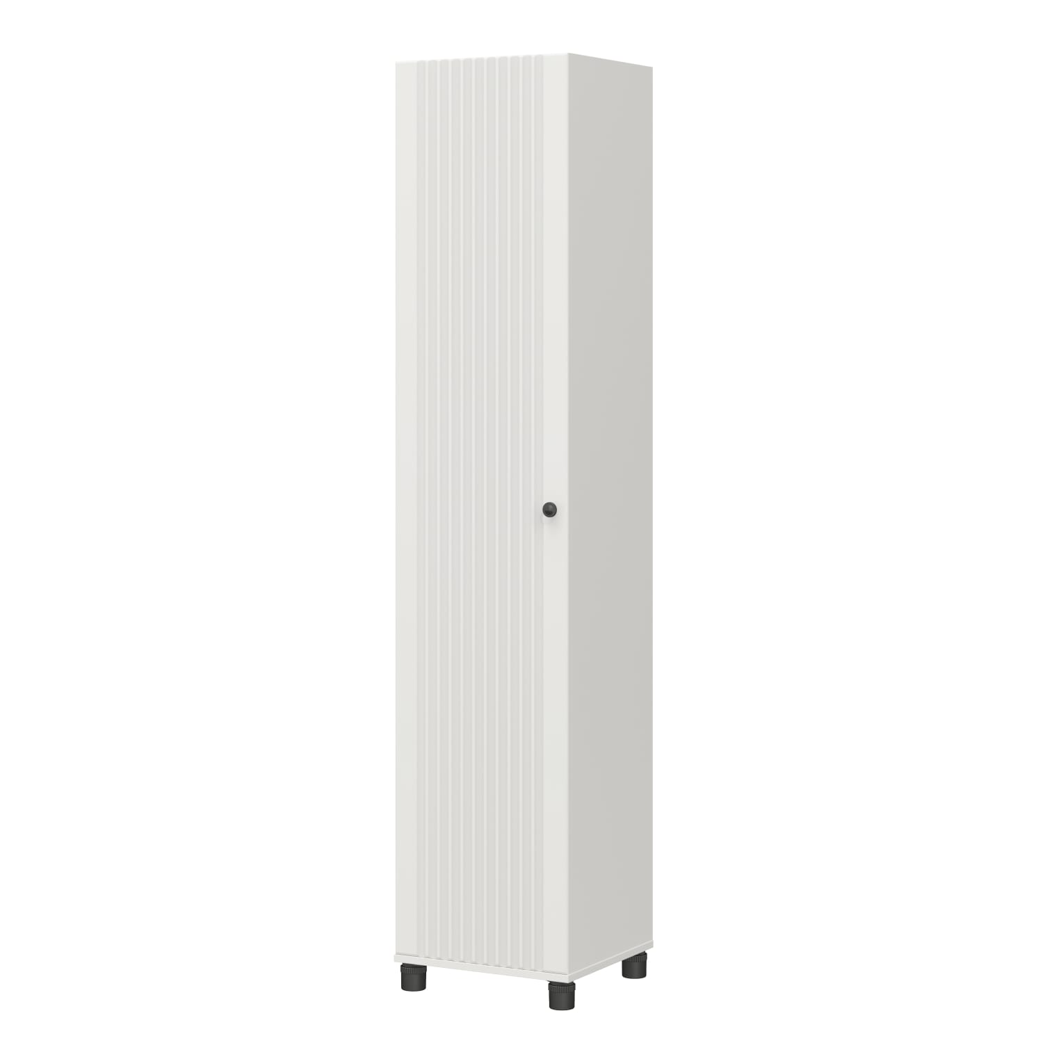 Systembuild Evolution Kendall Fluted 16inW 1-Door Storage Cabinet, White - Image 5
