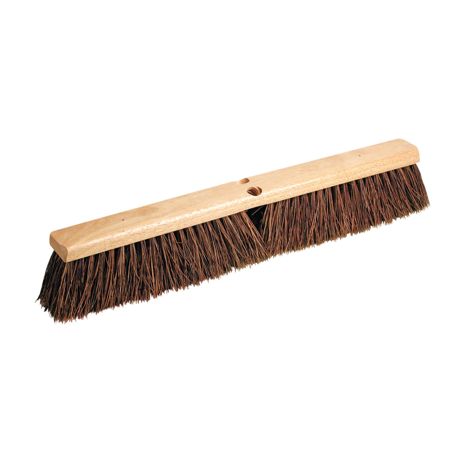 Pro Line Brush Hardwood Block Floor Broom Head, 2 1/2in Natural Palmyra Fiber Bristles, 18in, Black