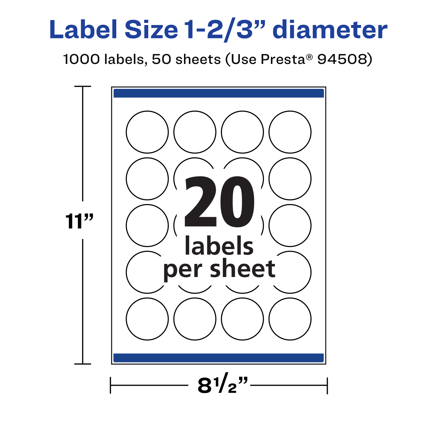 Avery Removable Labels With Sure Feed, 94508-RMP50, Round, 1-2/3in Diameter, White, Pack Of 1,000 Labels - Image 6