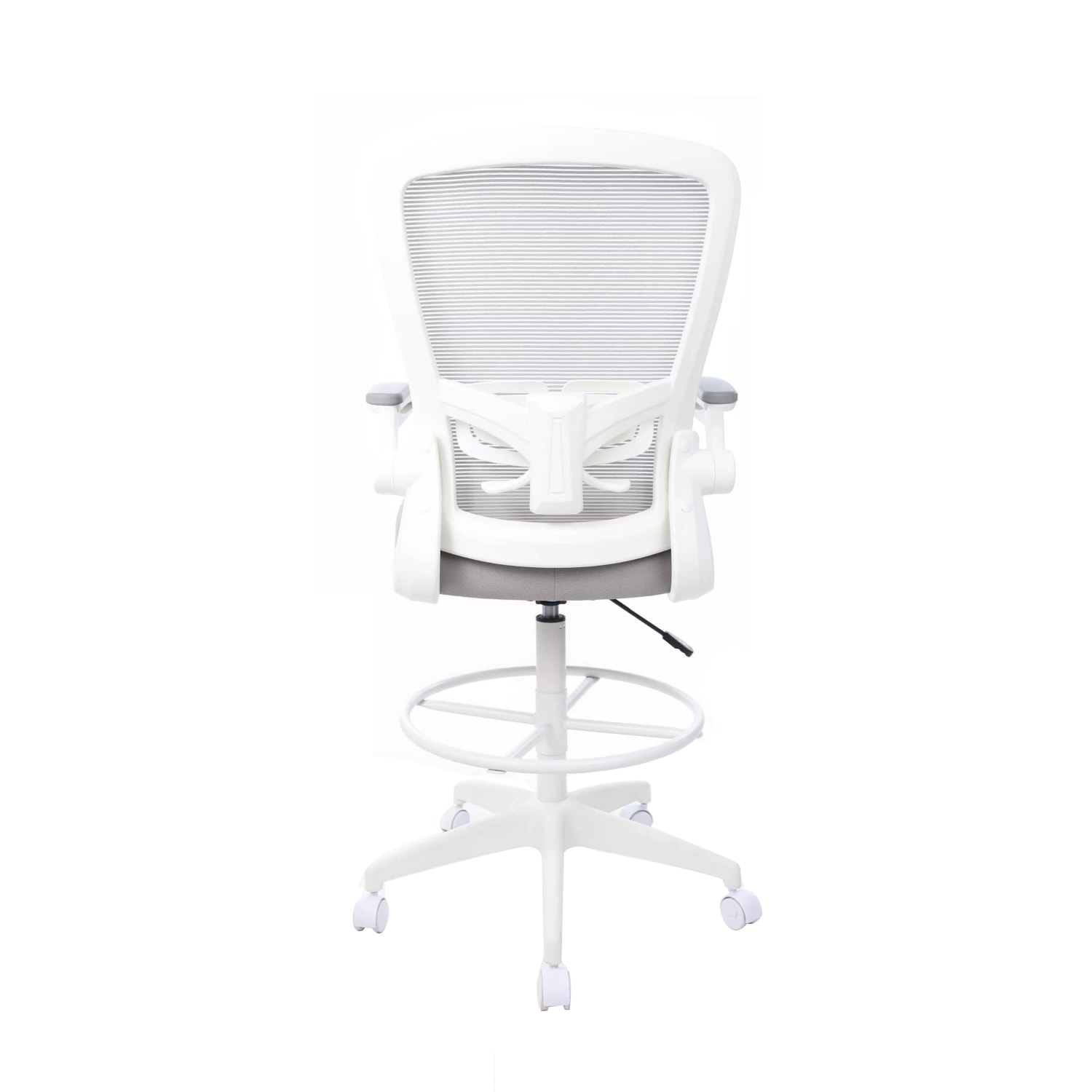 Boss Office Products Mesh Flip Arm Stool With Back, Gray/White - Image 6