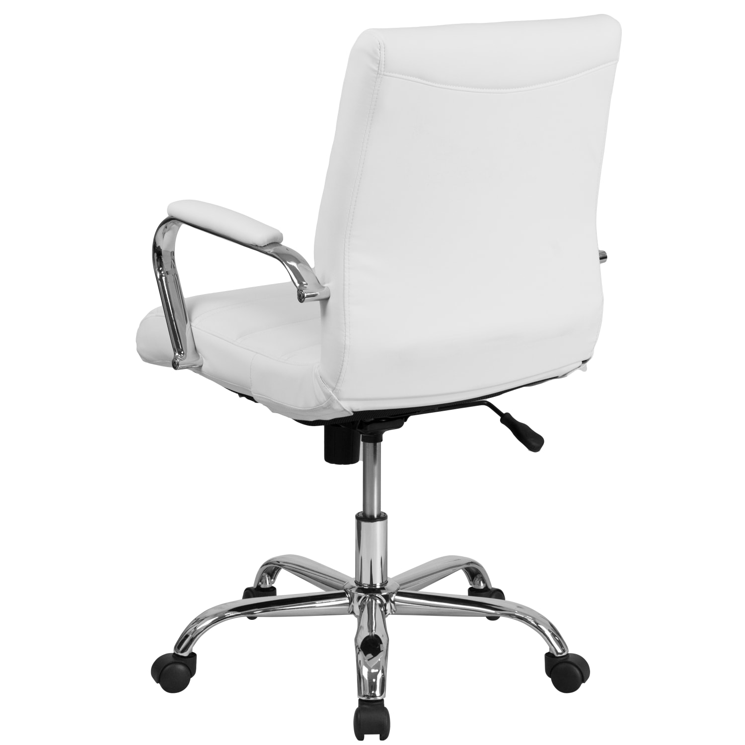 Flash Furniture LeatherSoft Faux Leather MidBack Office Chair With Chrome Base And Arms WhiteGray PopularChairscom Flash Furniture LeatherSoft Faux Leather Mid Back Office Chair With Chrome Base And Arms WhiteGray PopularChairscom