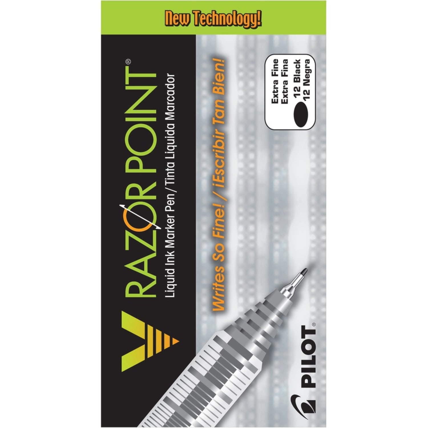 Pilot Liquid Ink Razor Point Pens, Extra-Fine Point, 0.3 mm, Graphite Barrel, Black Ink, Pack Of 12 Pens - Image 5