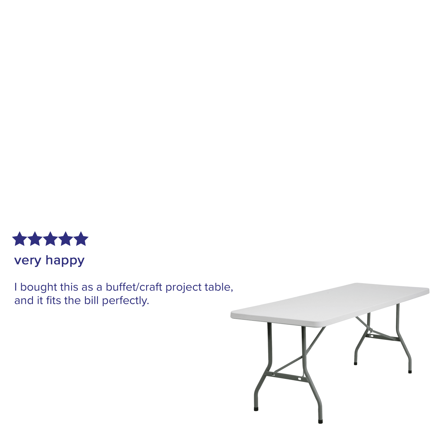 Flash Furniture Kathryn Plastic Folding Table, 29inH x 30inW x 72inD, Granite White - Image 5