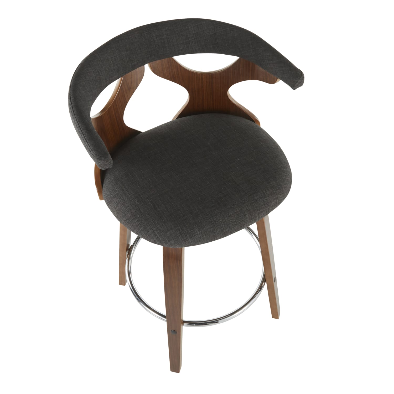 LumiSource Gardenia MidCentury Modern Counter Stools WalnutCharcoal Set Of 2 Stools PopularChairscom LumiSource Gardenia Mid Century Modern Counter Stools WalnutCharcoal Set Of 2 Stools PopularChairscom