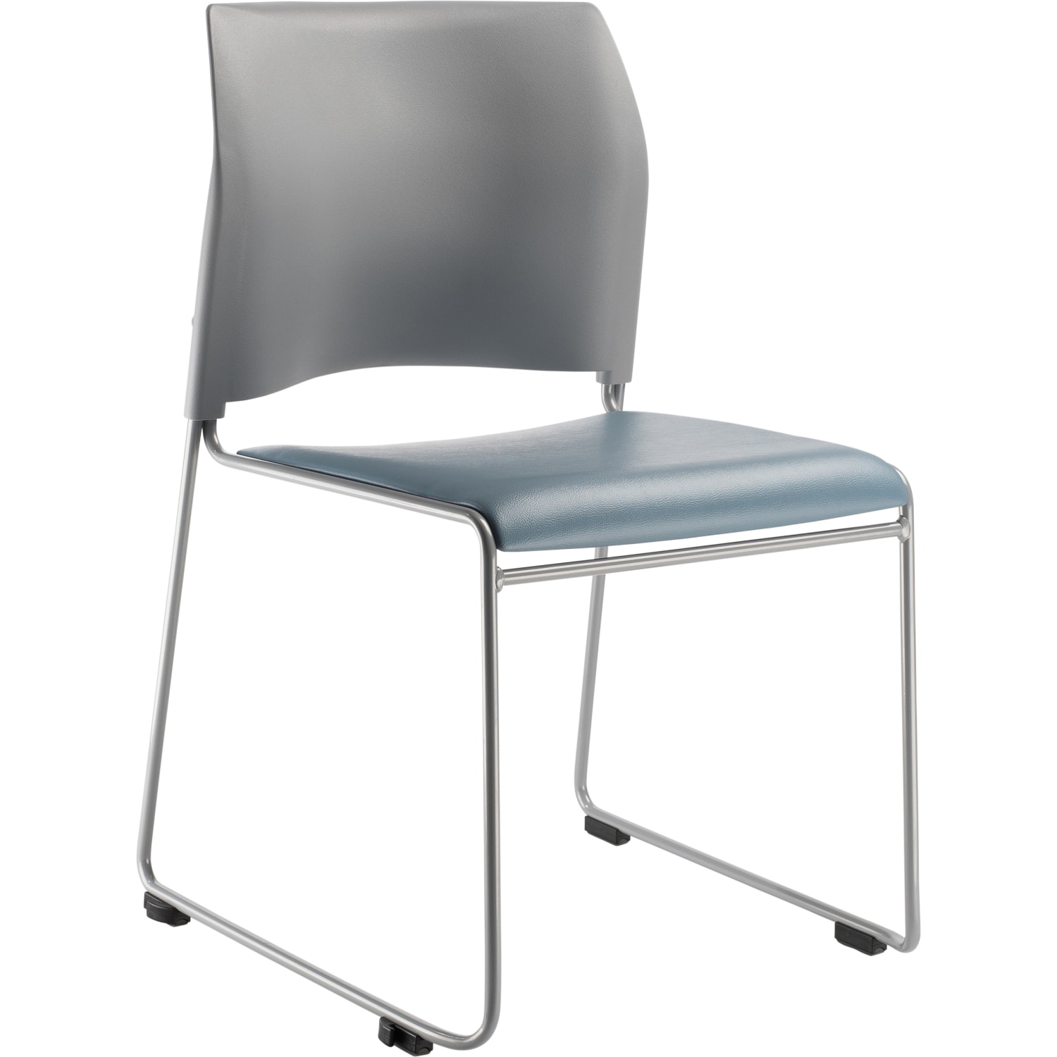 National Public Seating The Cafetorium Stackable Chairs, Blue Gray/Gray/Chrome, Set Of 4 - Image 4
