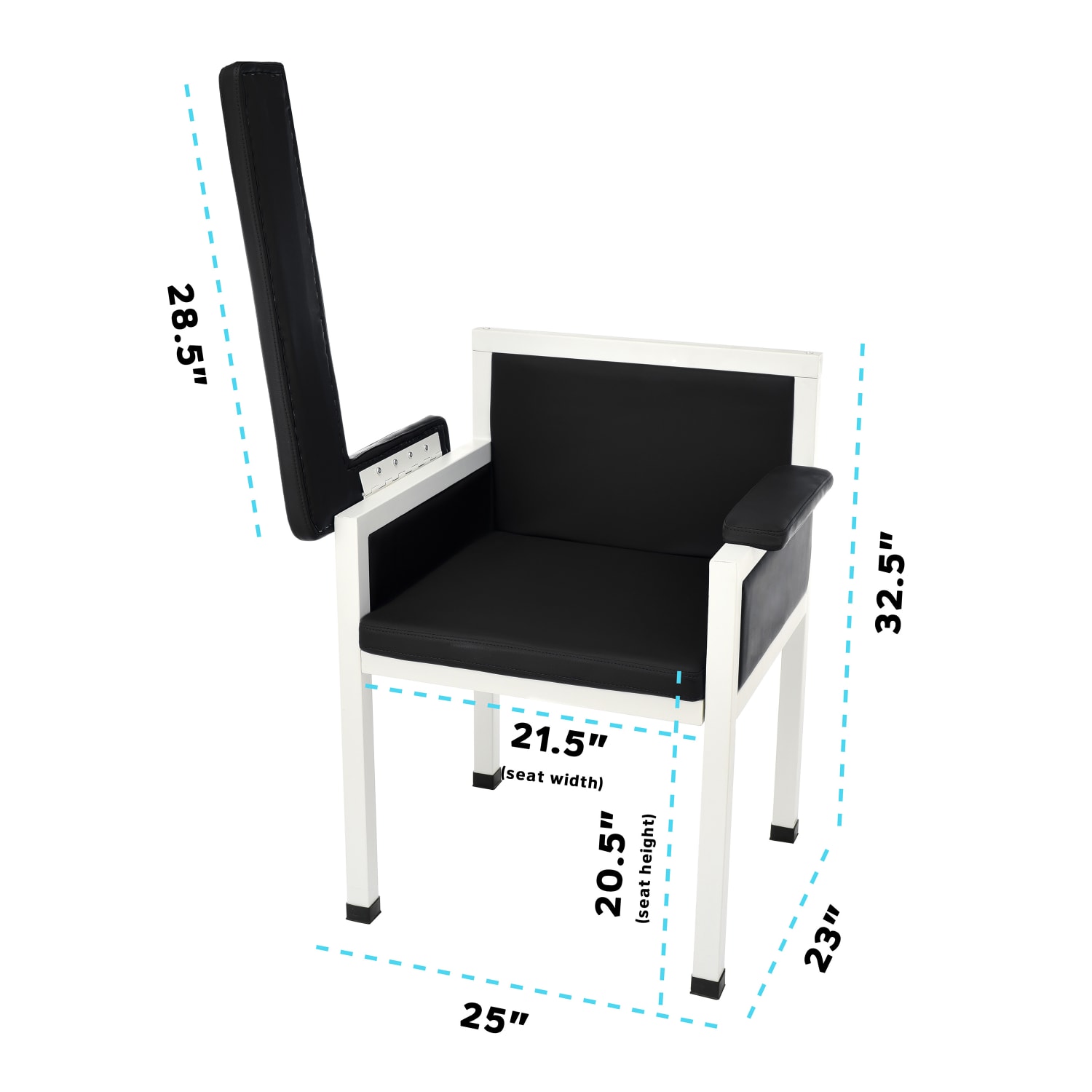 Alpine AdirMed Luxe Padded Blood Drawing Chair, Black - Image 5