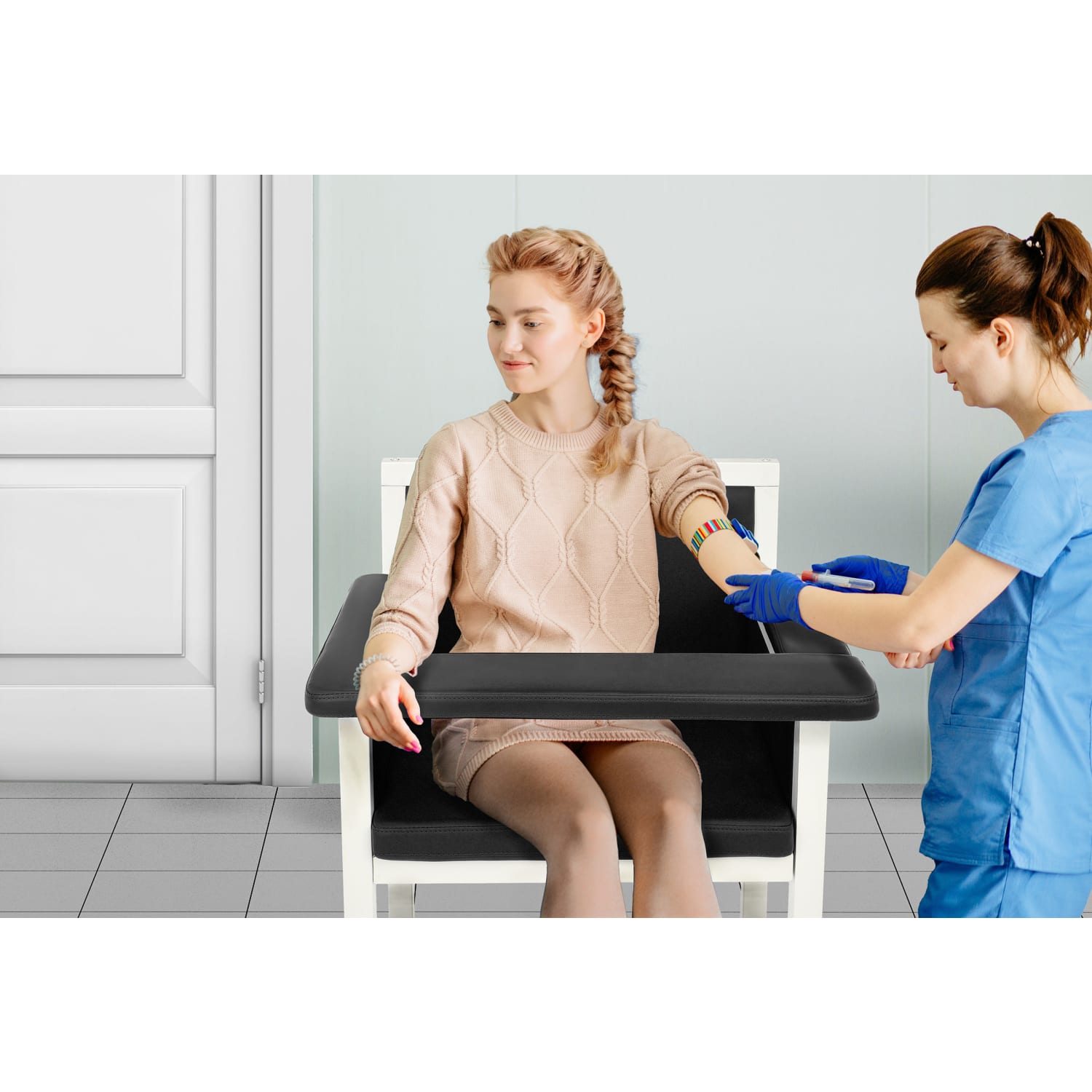 Alpine AdirMed Luxe Padded Blood Drawing Chair, Black - Image 6