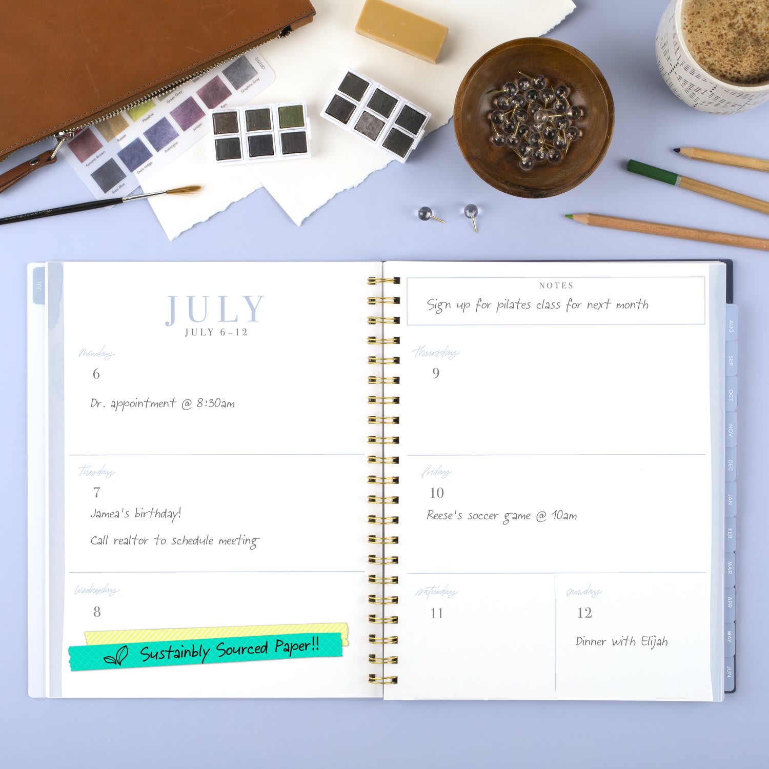 Leah Bisch for Mead Cambridge Academic 2026-2027 Weekly Monthly Planner, Bow Trellis, Large, 8 1/2in x 11in - Image 3