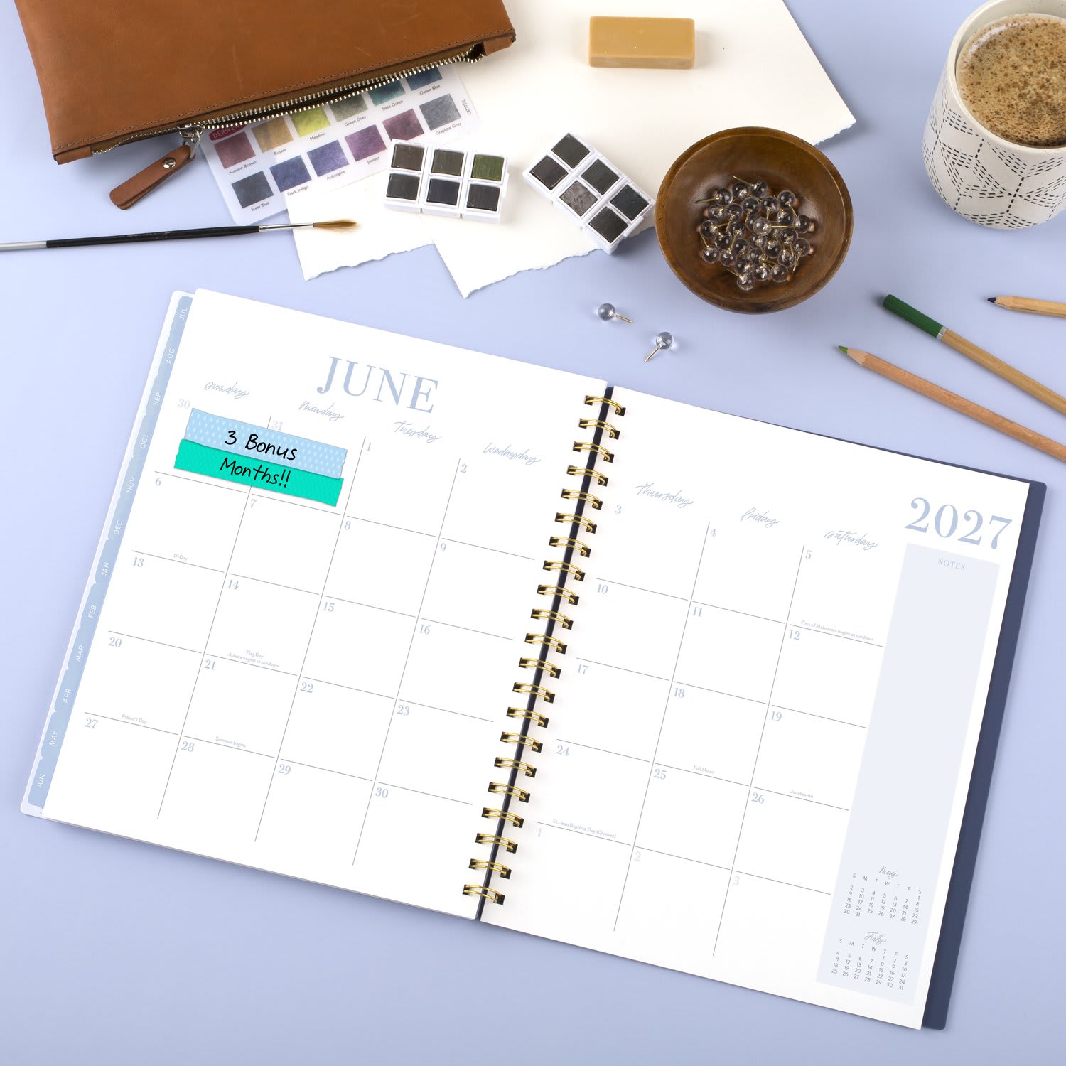Leah Bisch for Mead Cambridge Academic 2026-2027 Weekly Monthly Planner, Bow Trellis, Large, 8 1/2in x 11in - Image 4