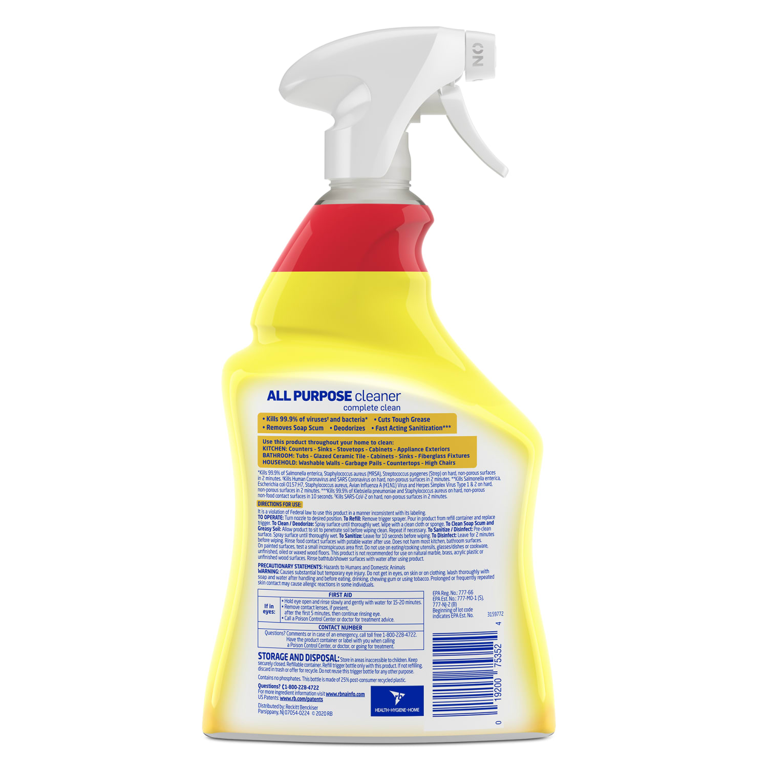Lysol Disinfectant All-Purpose Cleaner, Lemon Breeze Scent, 32 Oz Bottle, Box Of 12 - Image 5