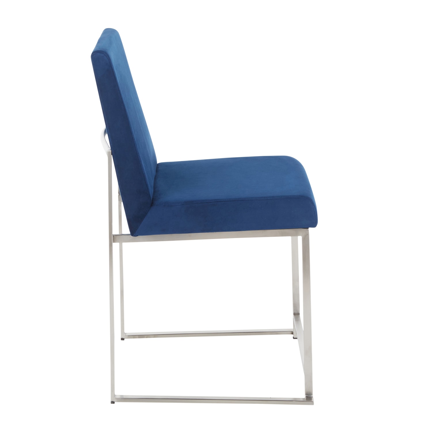 LumiSource Fuji High Back Dining Chairs BlueStainless Steel Set Of 2 Chairs PopularChairscom