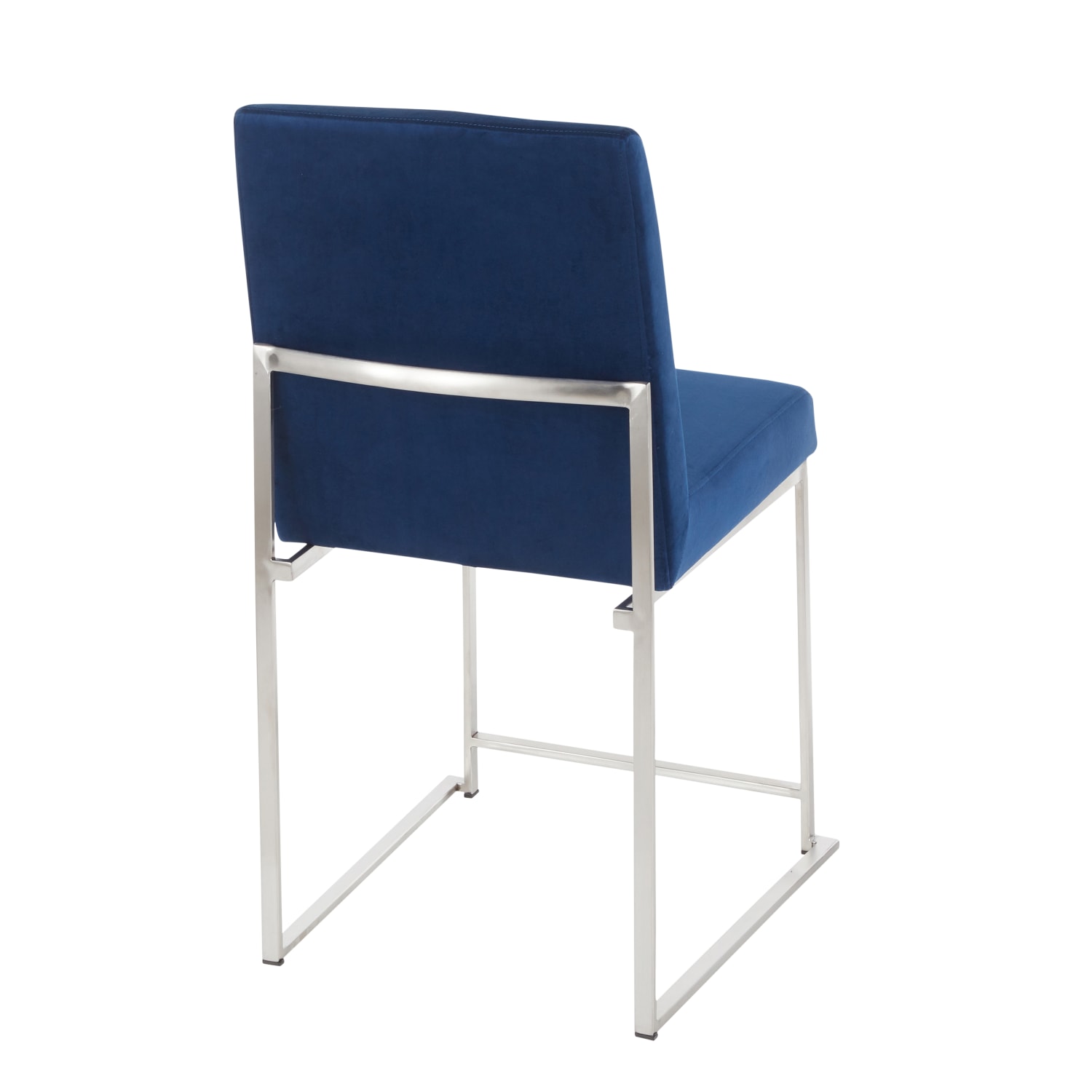 LumiSource Fuji High Back Dining Chairs BlueStainless Steel Set Of 2 Chairs PopularChairscom