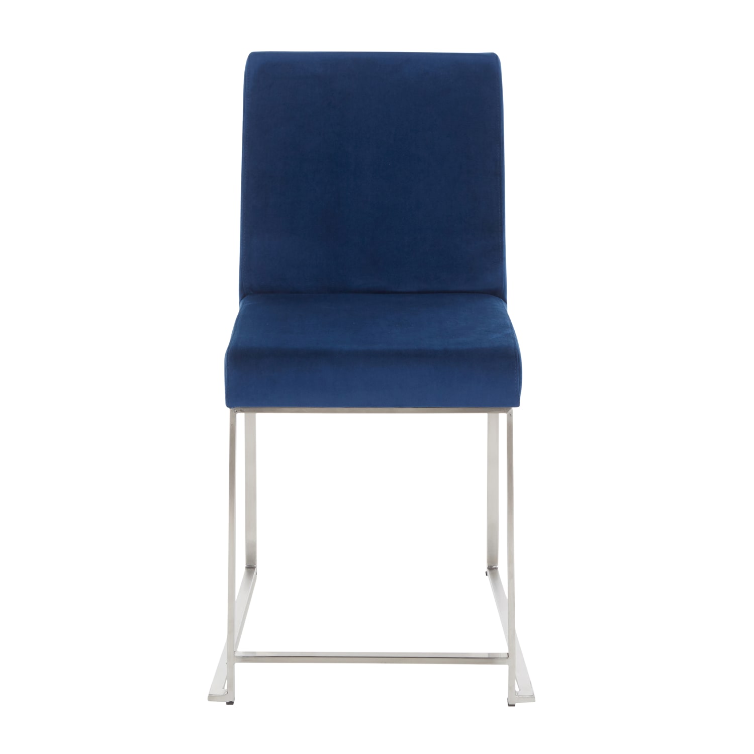 LumiSource Fuji High Back Dining Chairs BlueStainless Steel Set Of 2 Chairs PopularChairscom
