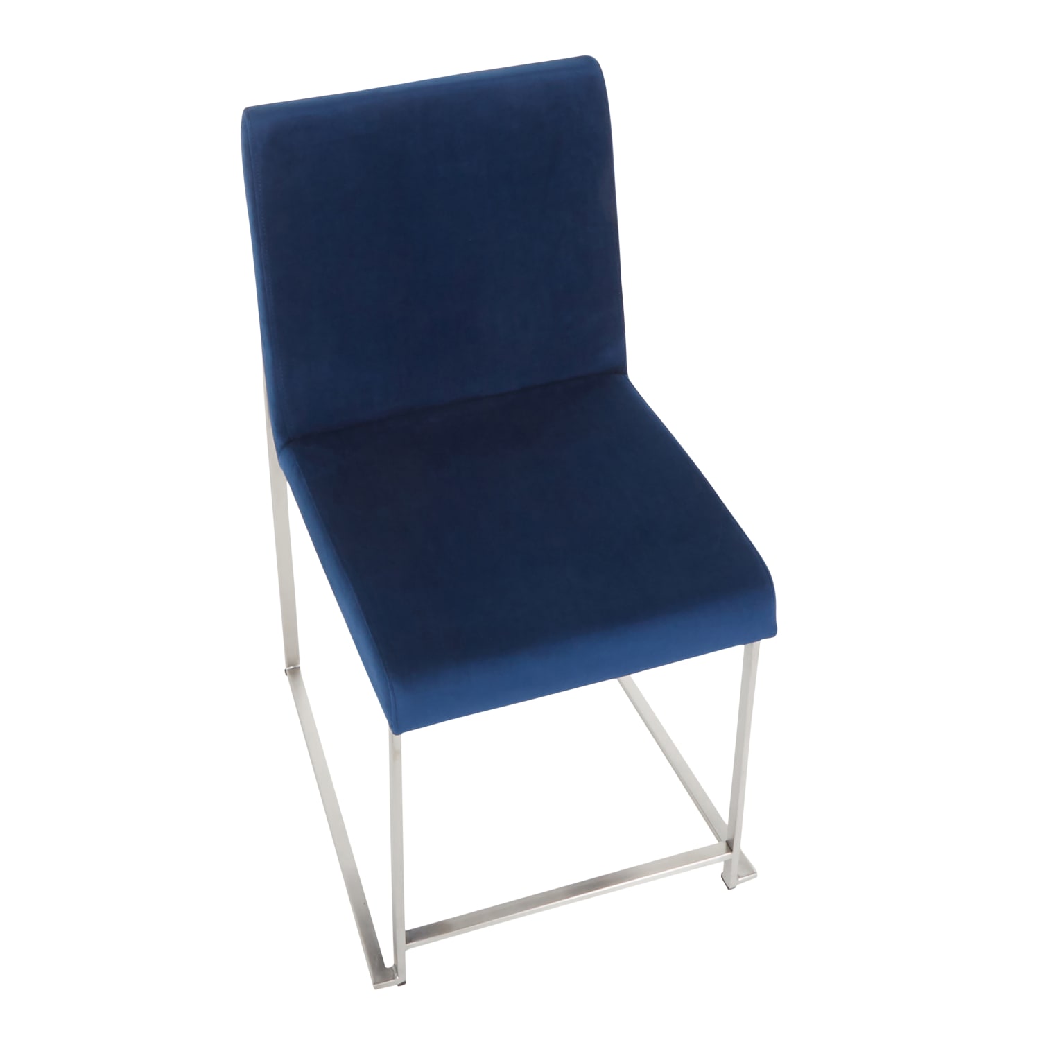 LumiSource Fuji High Back Dining Chairs BlueStainless Steel Set Of 2 Chairs PopularChairscom
