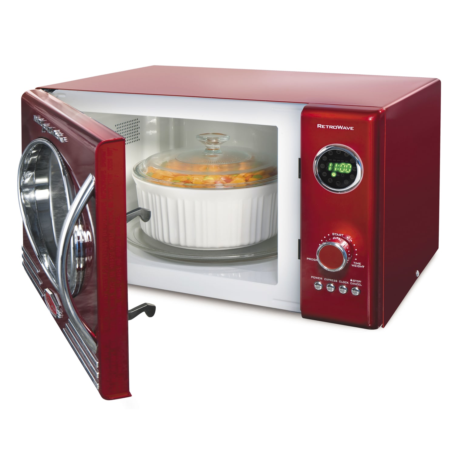 Nostalgia Retro Microwave, 0.9 Cu. Ft., Red - Image 4