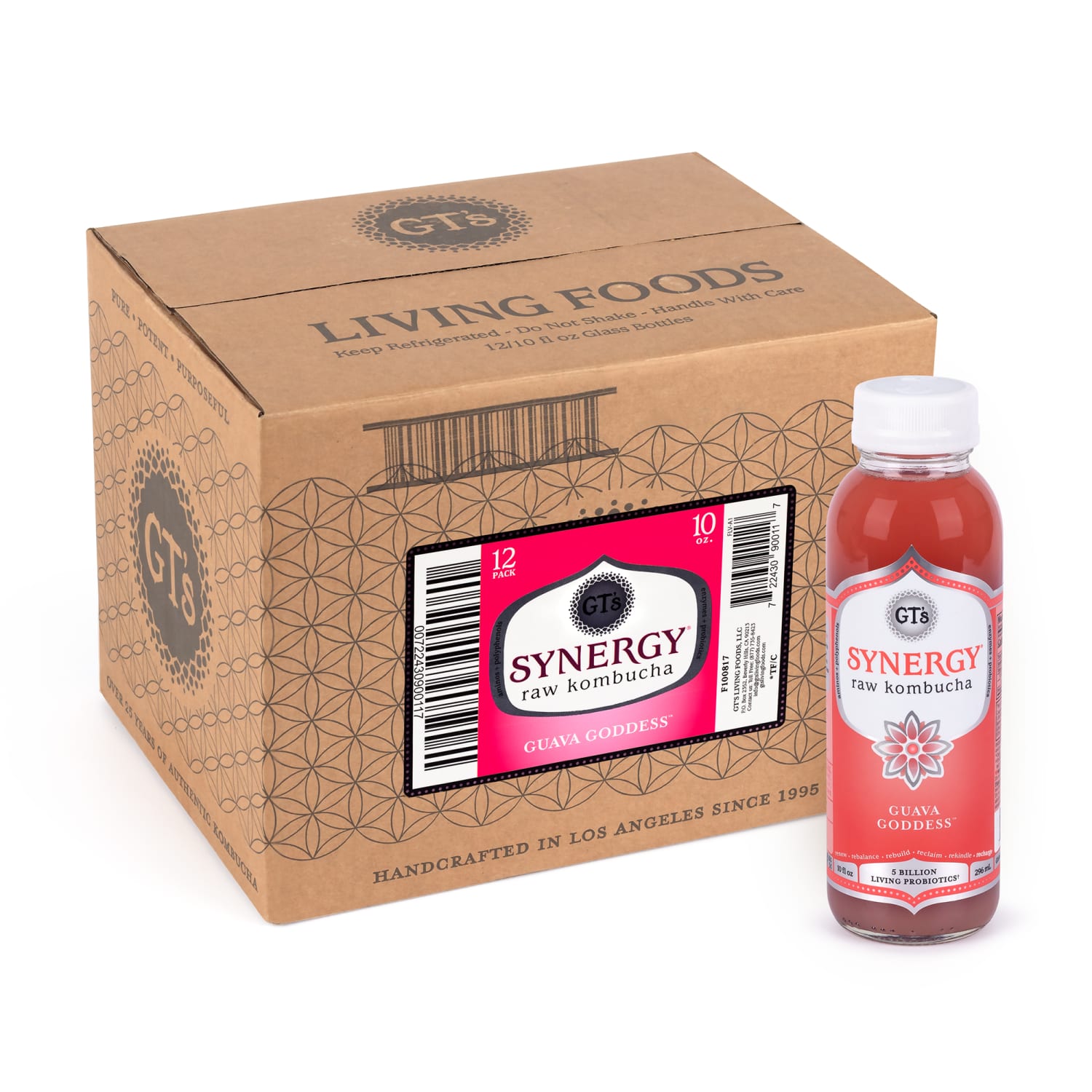 GT Synergy Organic Guava Goddess Kombucha, 10 Fl oz, Pack Of 12 Drinks - Image 5