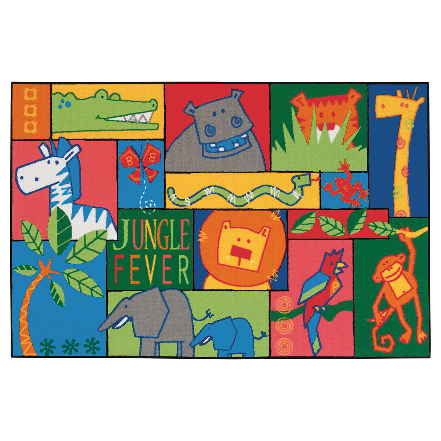 Carpets for Kids KID$Value Rugs Jungle Fever Activity Rug, 4ft x 6ft , Green