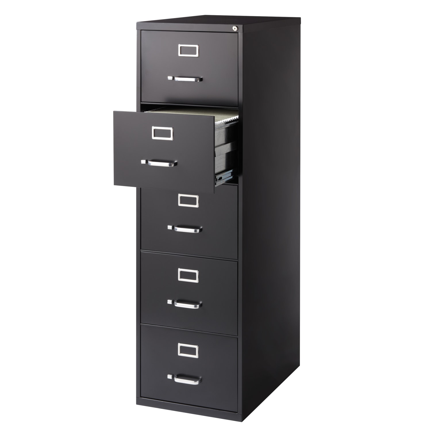 WorkPro 26-1/2inD Vertical 5-Drawer Legal-Size File Cabinet, Black - Image 4