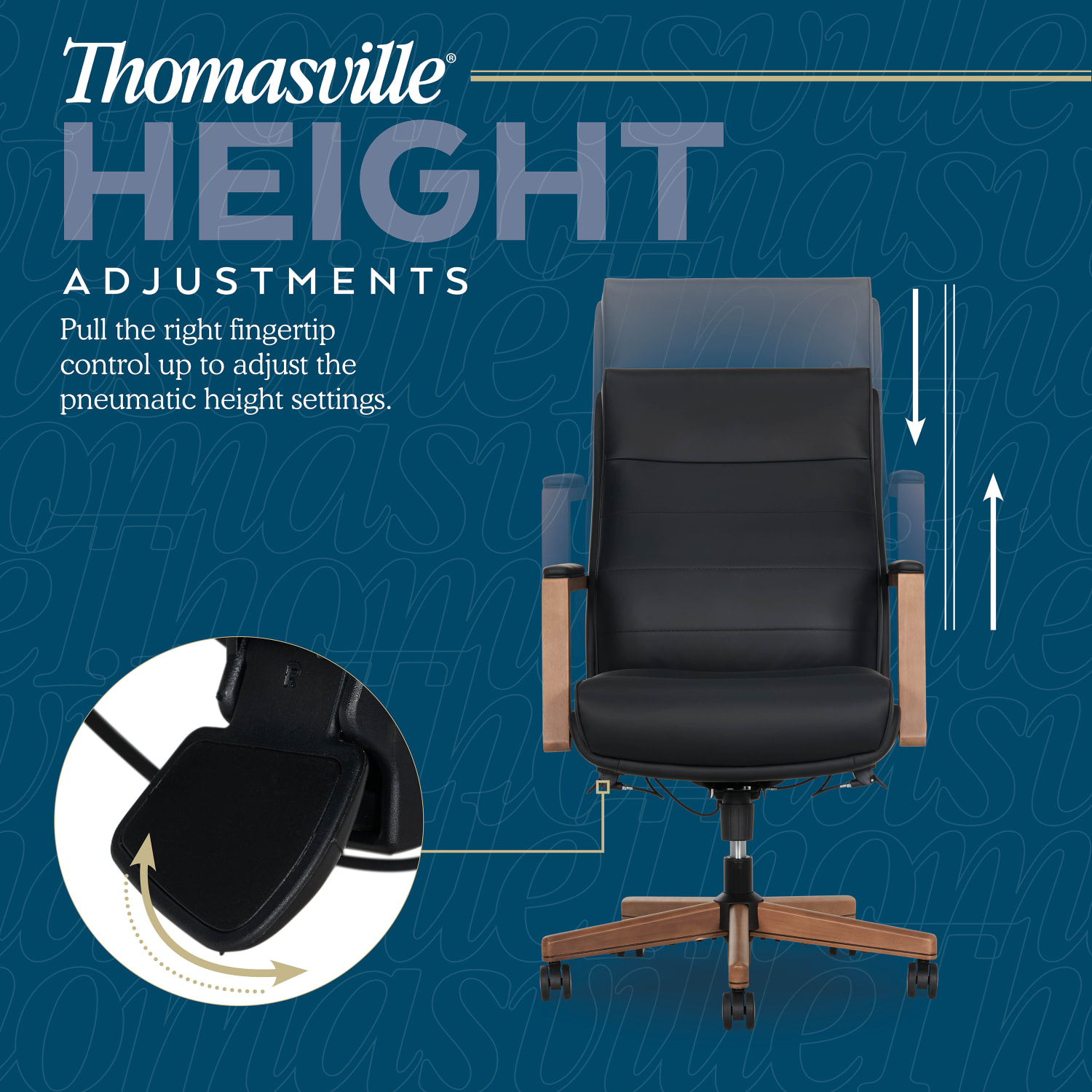 Thomasville Fendley Ergonomic Vegan Leather Mid Back Office Chair BlackBrown PopularChairscom