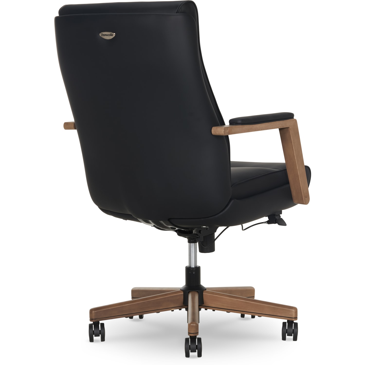Thomasville Fendley Ergonomic Vegan Leather Mid Back Office Chair BlackBrown PopularChairscom